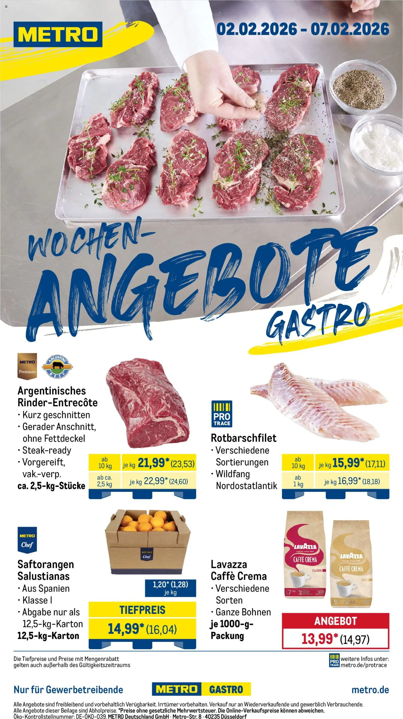 Metro Wochen-Angebote Gastro – gültig ab 02.02.2026 | Seite: 1 | Produkte: Lavazza