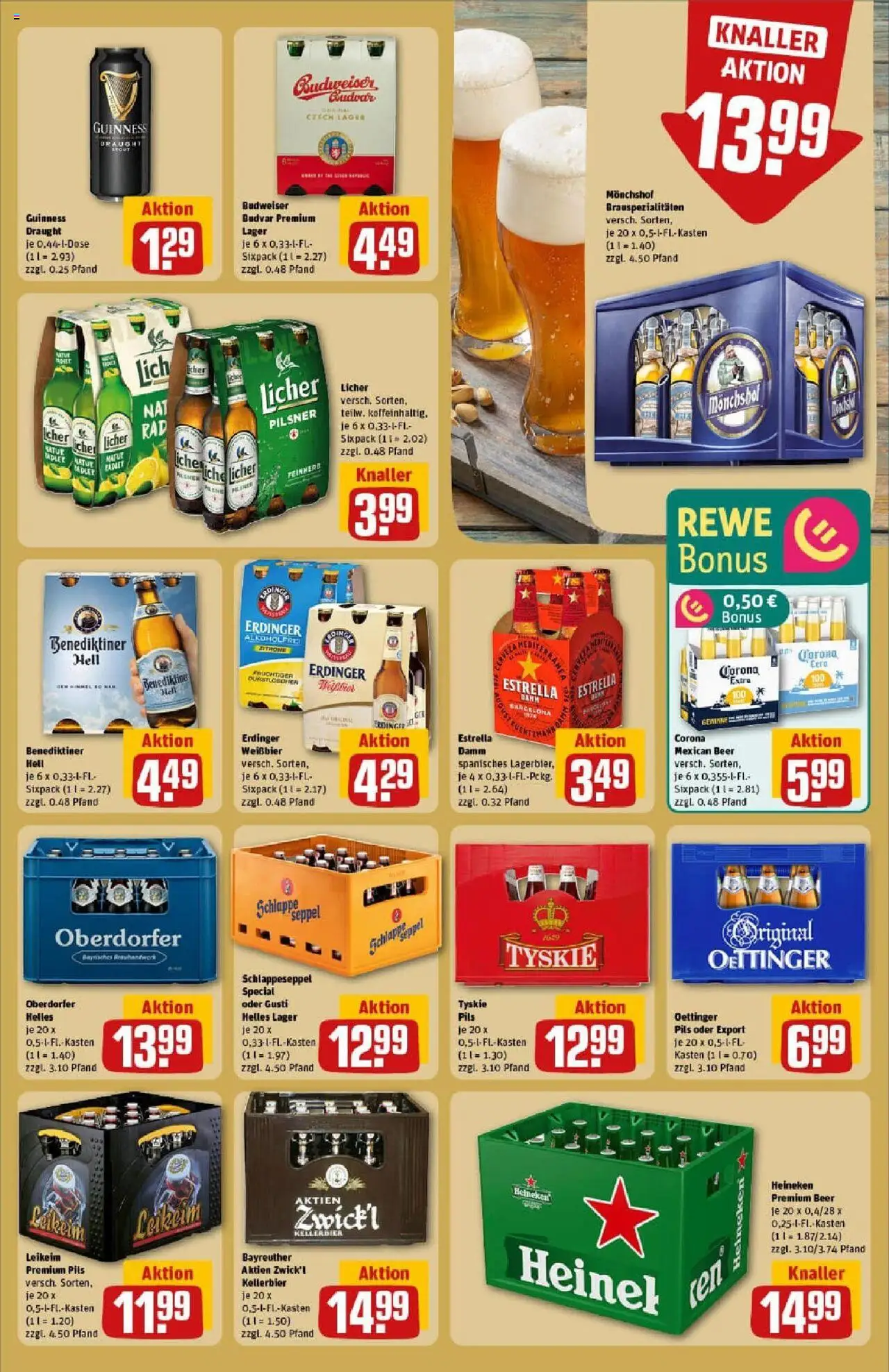 Rewe prospekt Stockstadt	 - gültig ab dem 03.08.2025 | Seite: 21 | Produkte: Erdinger, Weißbier, Oettinger, Heineken