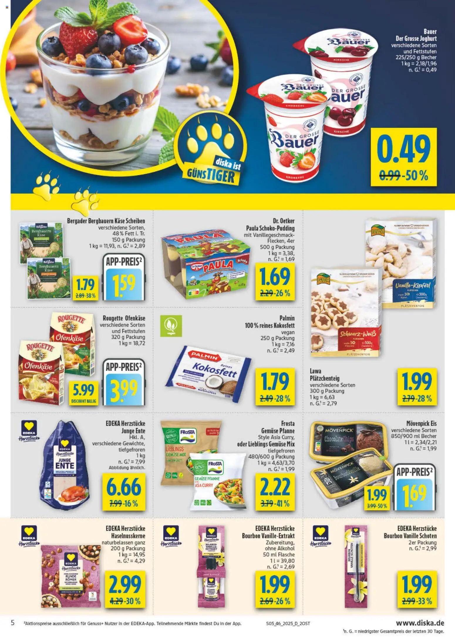 Diska - Diska Angebote Sachsen-Thüringen KW46 – gültig ab 10.11.2025 | Seite: 5 | Produkte: Joghurt, Gemüse, Eis, Ente