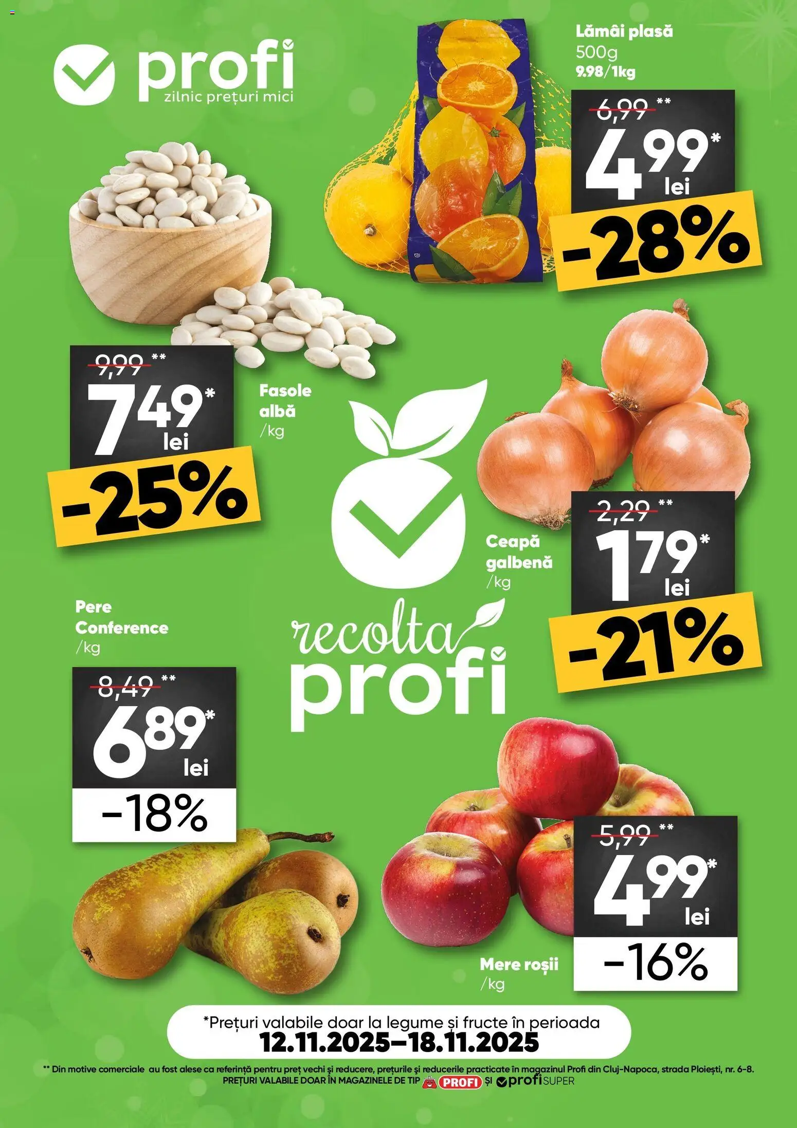 Noul catalog Profi – valabil de la 12.11.2025 | Pagină: 1 | Produse: Ceapă galbenă, Roșii, Fasole albă, Ceapă