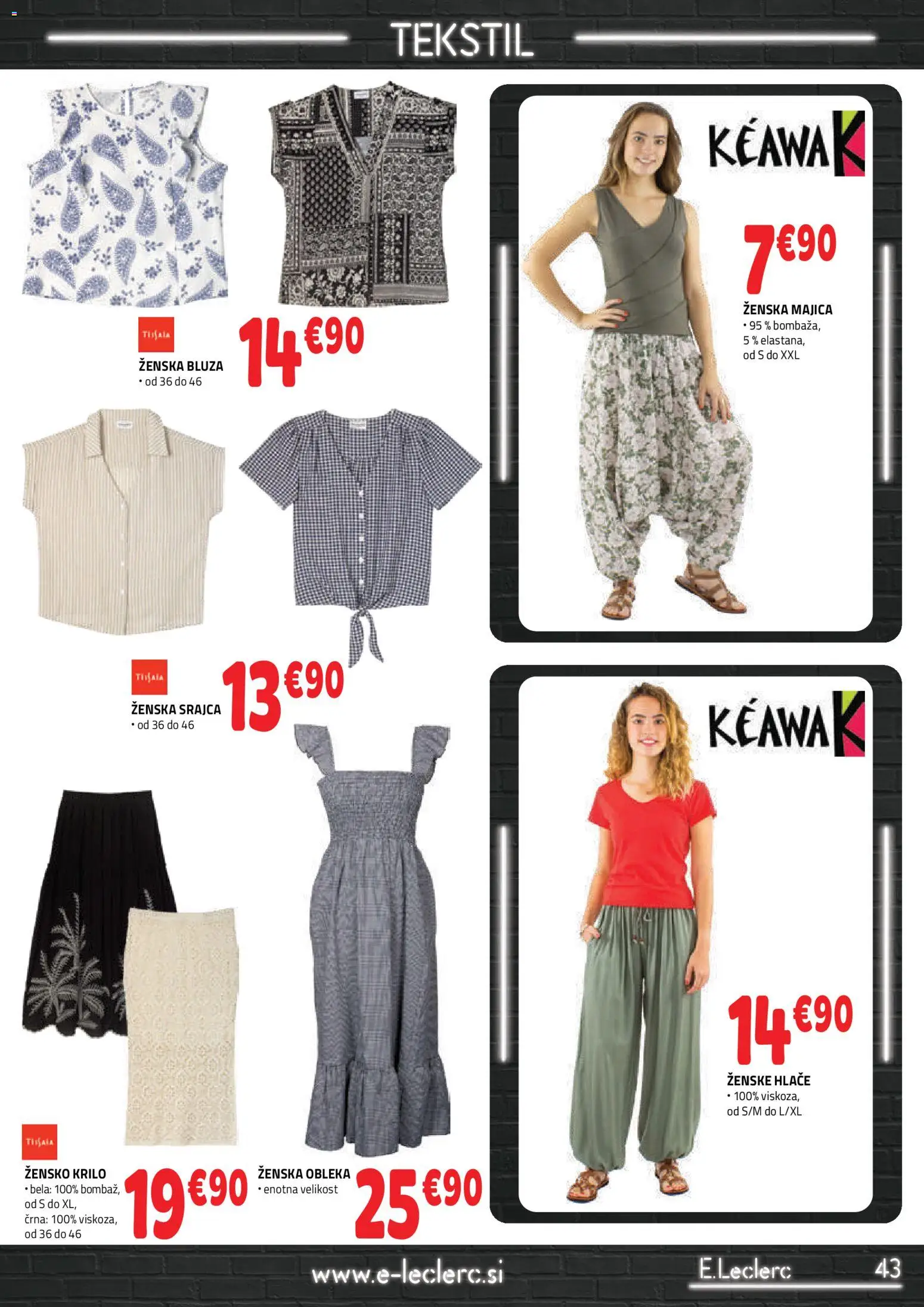 Novi E.leclerc katalog ponudbe – veljaven od 29.04.2026 | Stran: 3 | Izdelki: Srajca, Majica, Hlace, Obleka