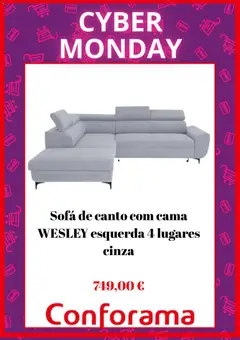 Pré-visualização Conforama Cyber Monday válido de 01.12.2025 | Página: 4 | Produtos: Cama, Sofá