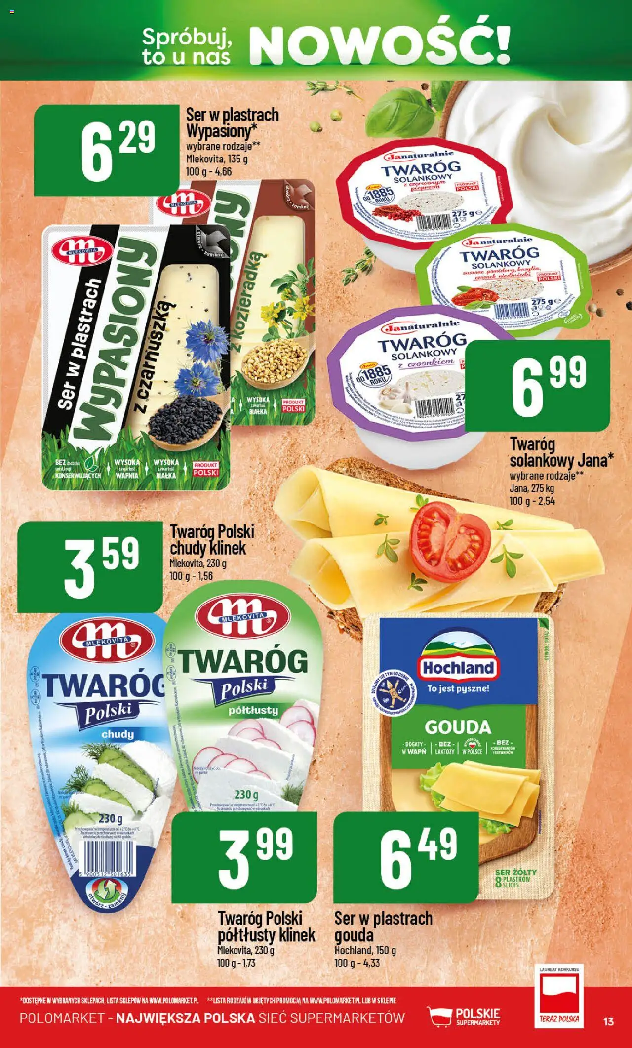 POLOmarket Gazetka - Nowości od 01.05.2025 | Strona: 13 | Produkty: Czosnek, Ser żółty, Ser, Twaróg