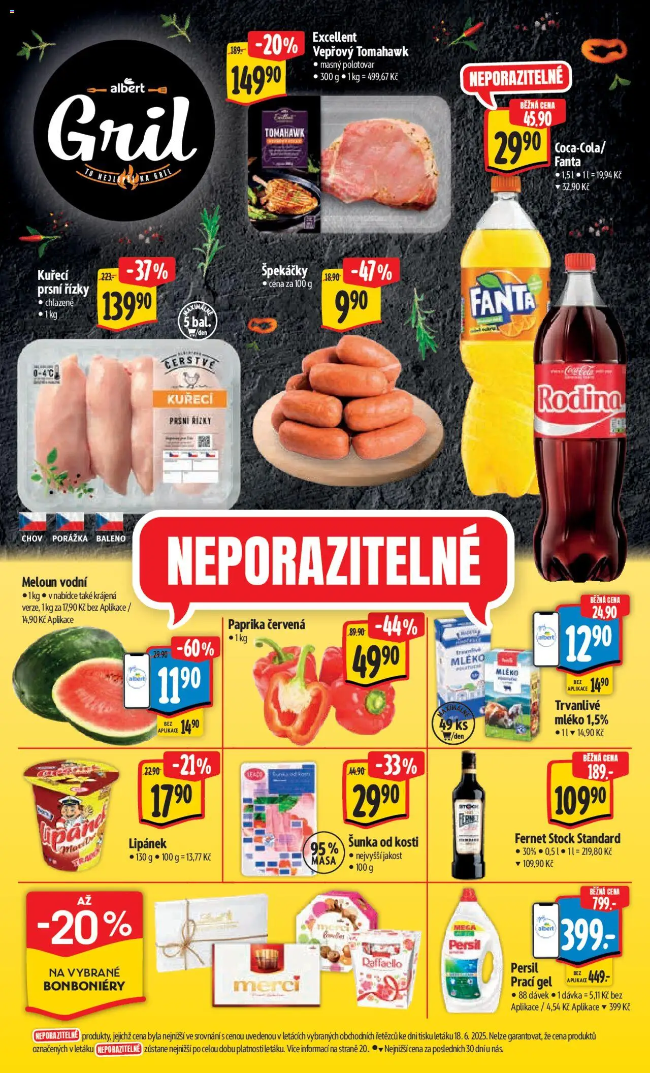 Albert leták - Hypermarket od 25.06.2025 | Strana: 50 | Produkty: Lipánek, Kuřecí prsní řízky, Paprika, Persil