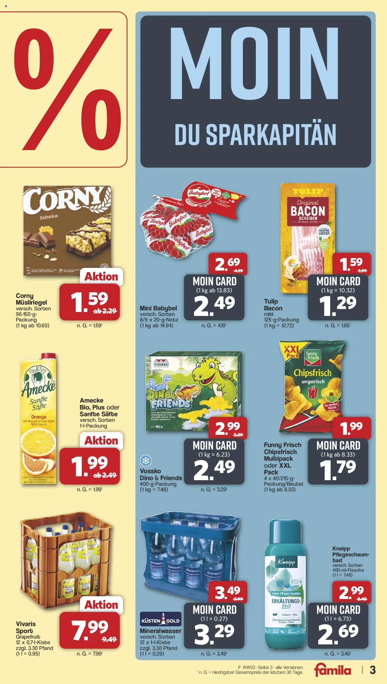 Famila Nordwest Prospekt 	 – gültig ab 12.01.2026 | Seite: 3 | Produkte: Äpfel, Mineralwasser, Grapefruit, Babybel