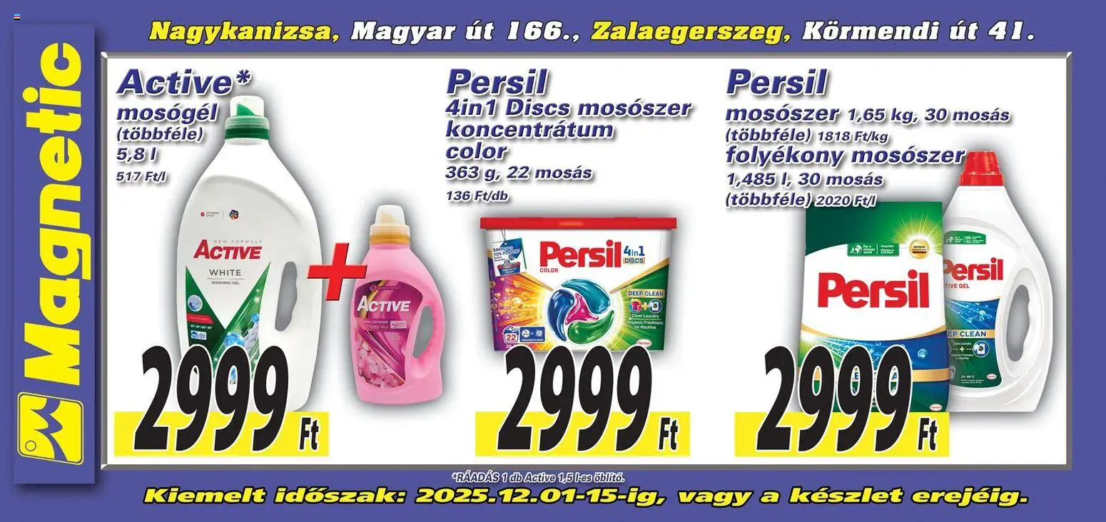 Magnetic akciós ujság - amely érvényes a következő dátumtól: 01.12.2025 | Oldal: 4 | Termékek: Persil, Mosógél, Folyékony mosószer, Mosószer