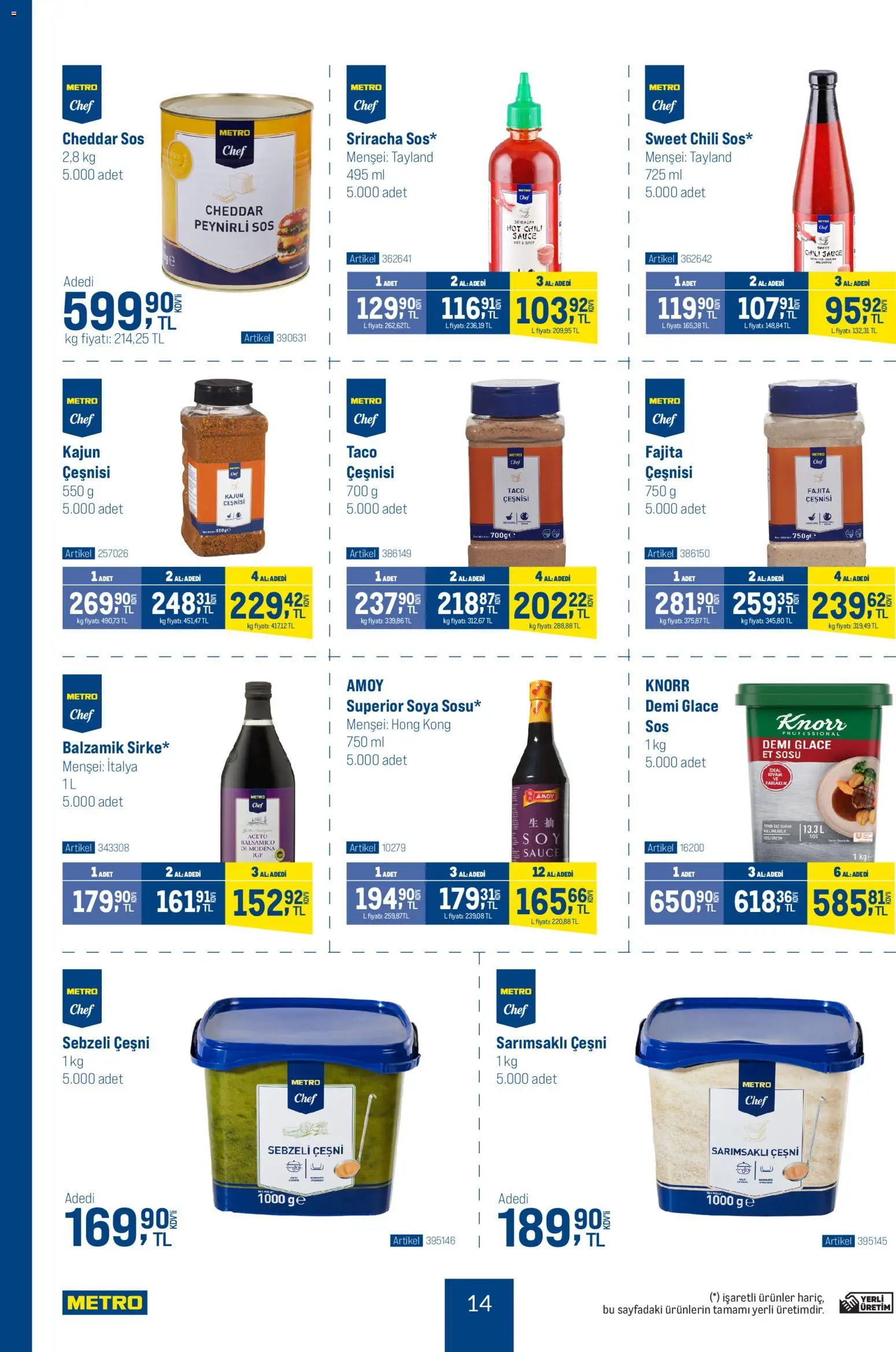 Metro - Dünya Mutfakları - 24.12.2025 tarihinden itibaren geçerlidir | Sayfa: 14 | Ürünler: Cheddar sos, Sos