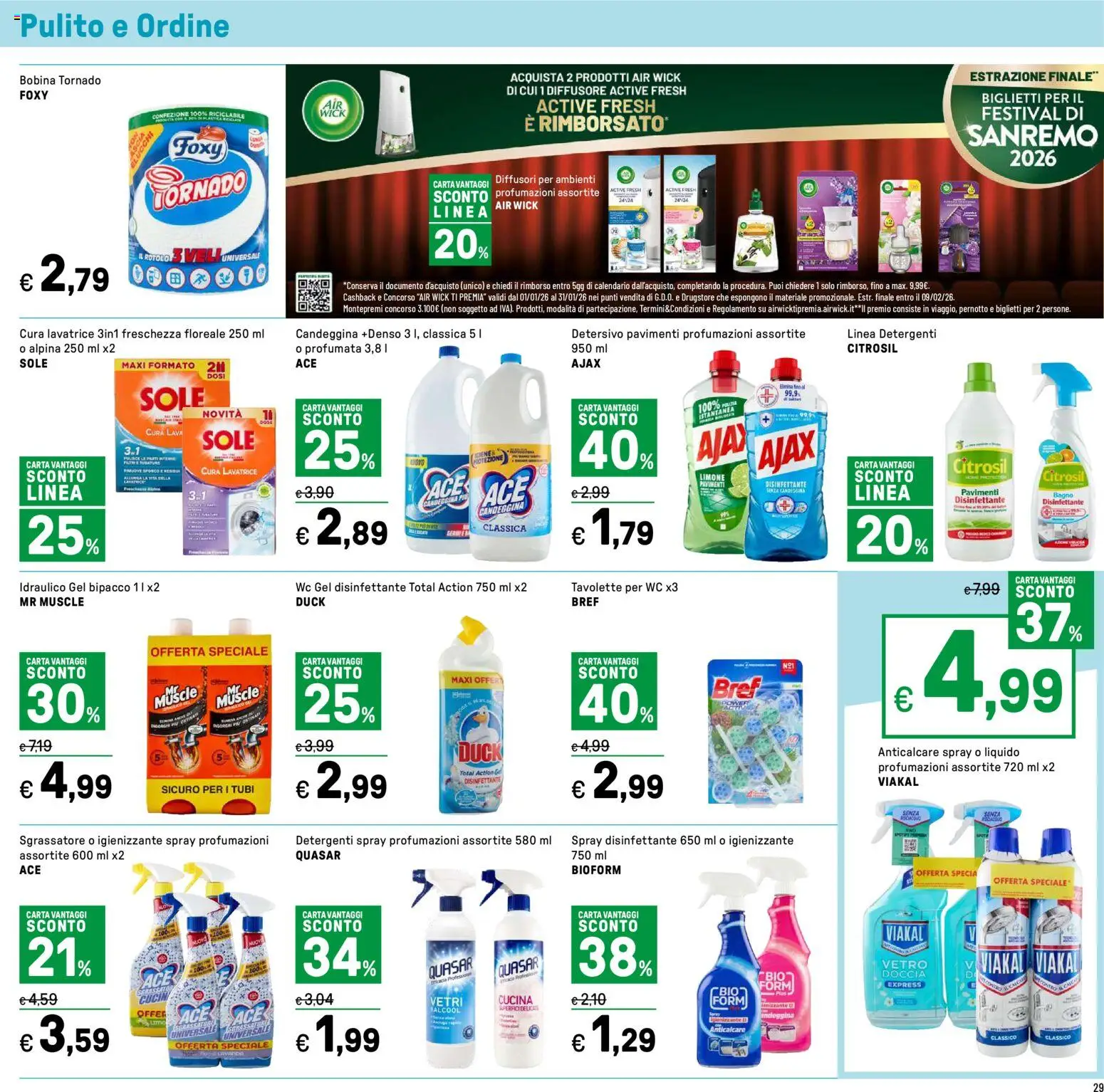 Volantino Iper del 16.01.2026 | Pagina: 29 | Prodotti: Anticalcare, Sgrassatore, Ascia, WC