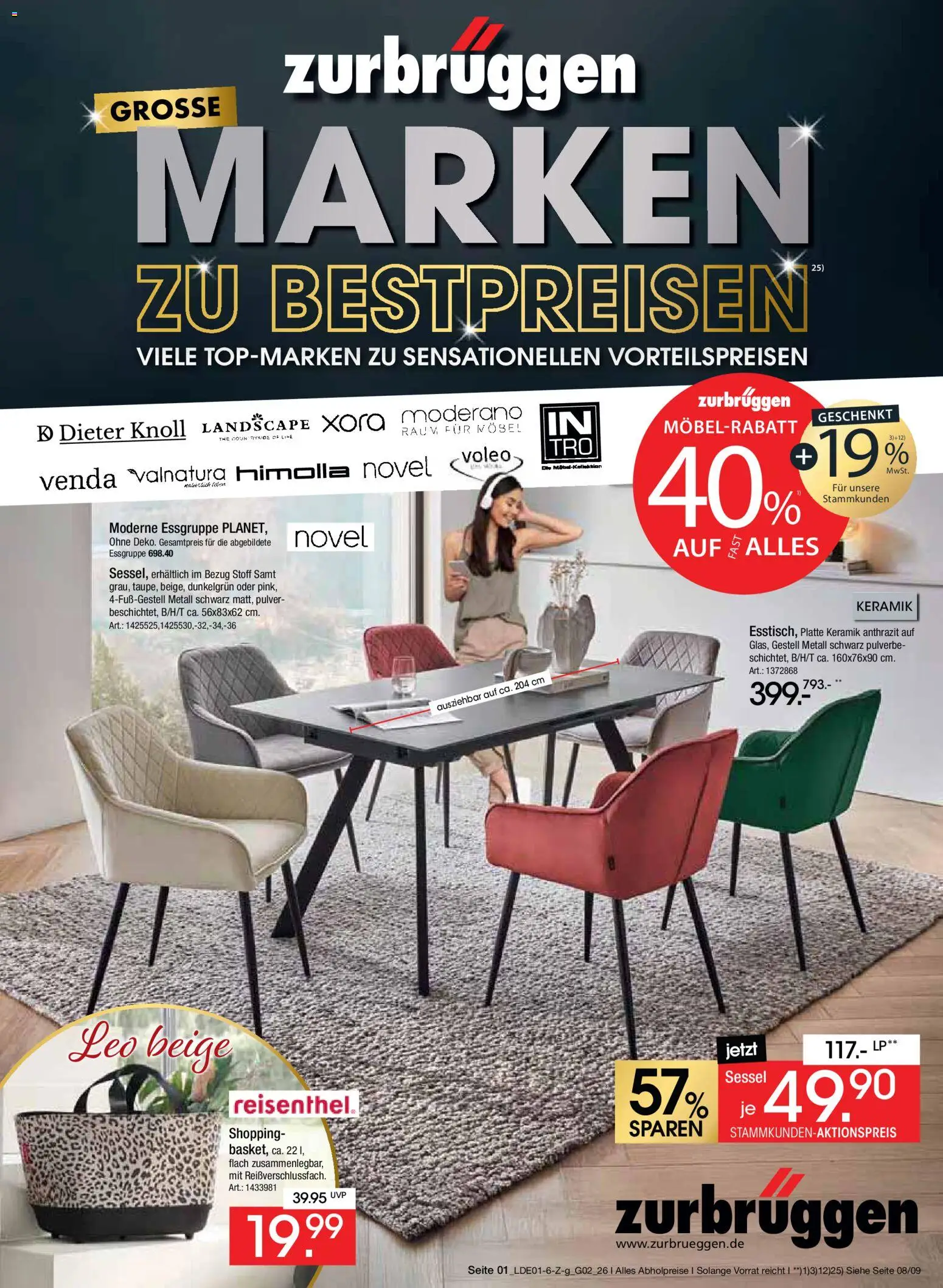Zurbrüggen Große Marken-Sensation – gültig ab 31.01.2026 | Seite: 1 | Produkte: Essgruppe, Sessel
