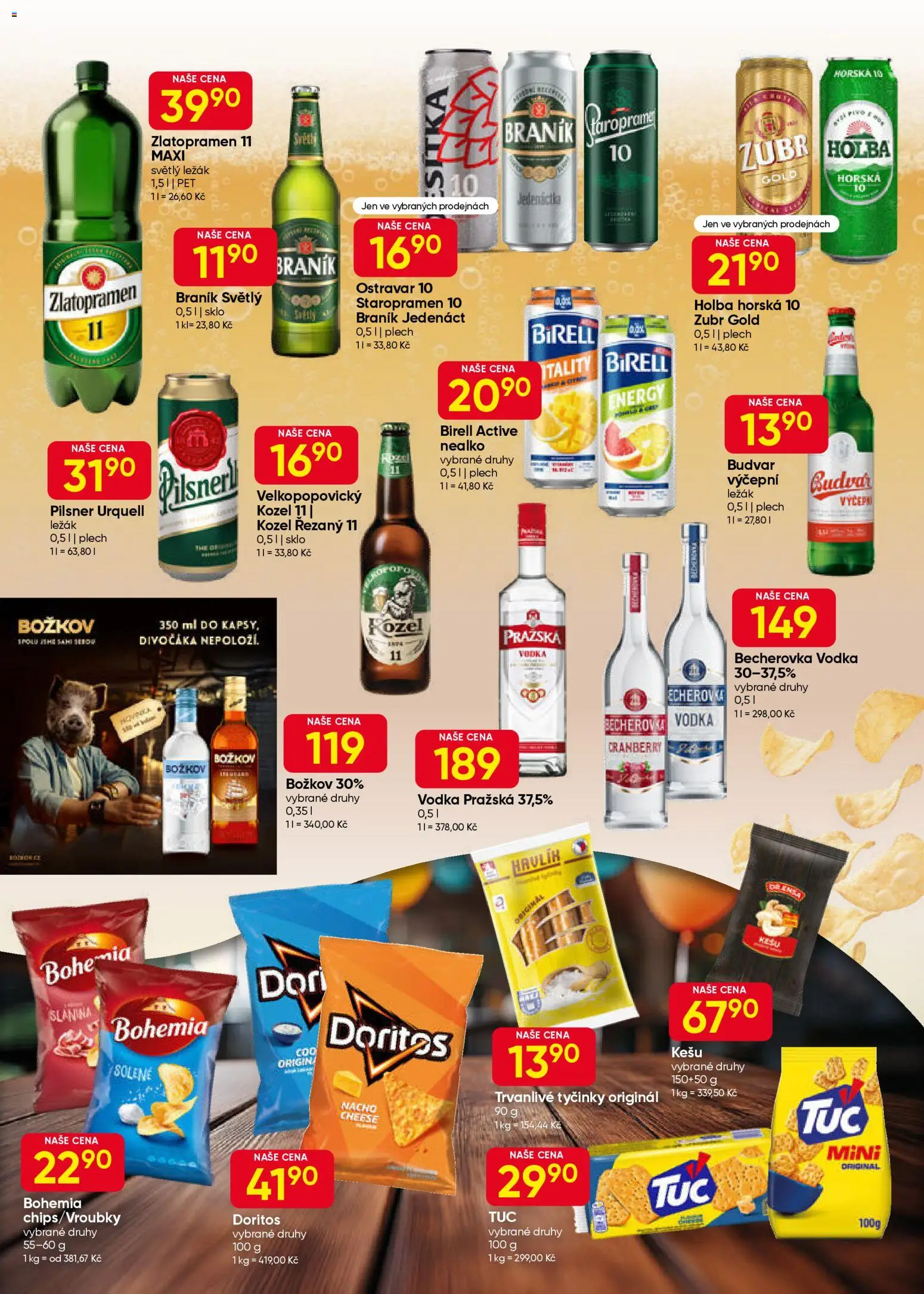Hruška leták od 04.03.2026 | Strana: 6 | Produkty: Budvar, Zubr, Kozel 11, Pražská vodka