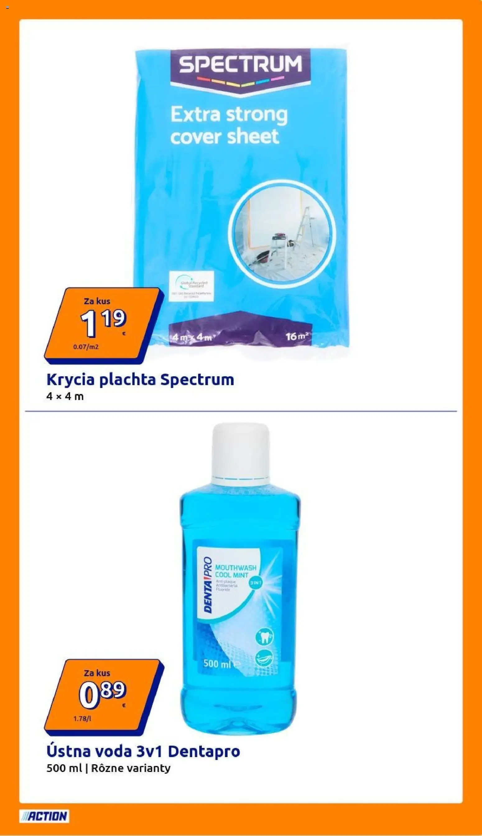 Nové Action akcie – leták je platný od 03.03.2026 | Strana: 15 | Produkty: Plachta, Ústna voda, Voda