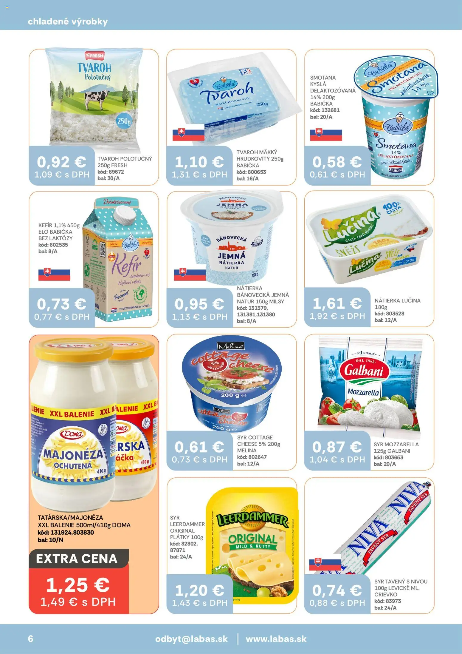 Nové Labaš akcie – leták je platný od 13.03.2026 | Strana: 6 | Produkty: Mlieko, Syr, Smotana, Tvaroh