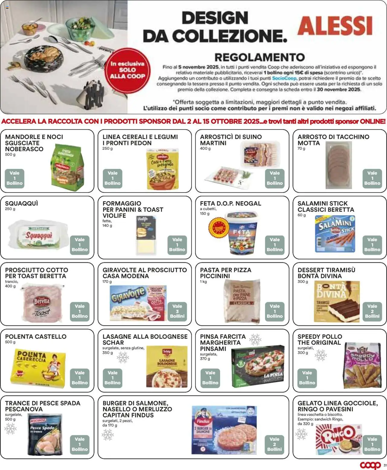 Volantino COOP del 02.10.2025 | Pagina: 31 | Prodotti: Legumi, Tacchino, Mandorle, The
