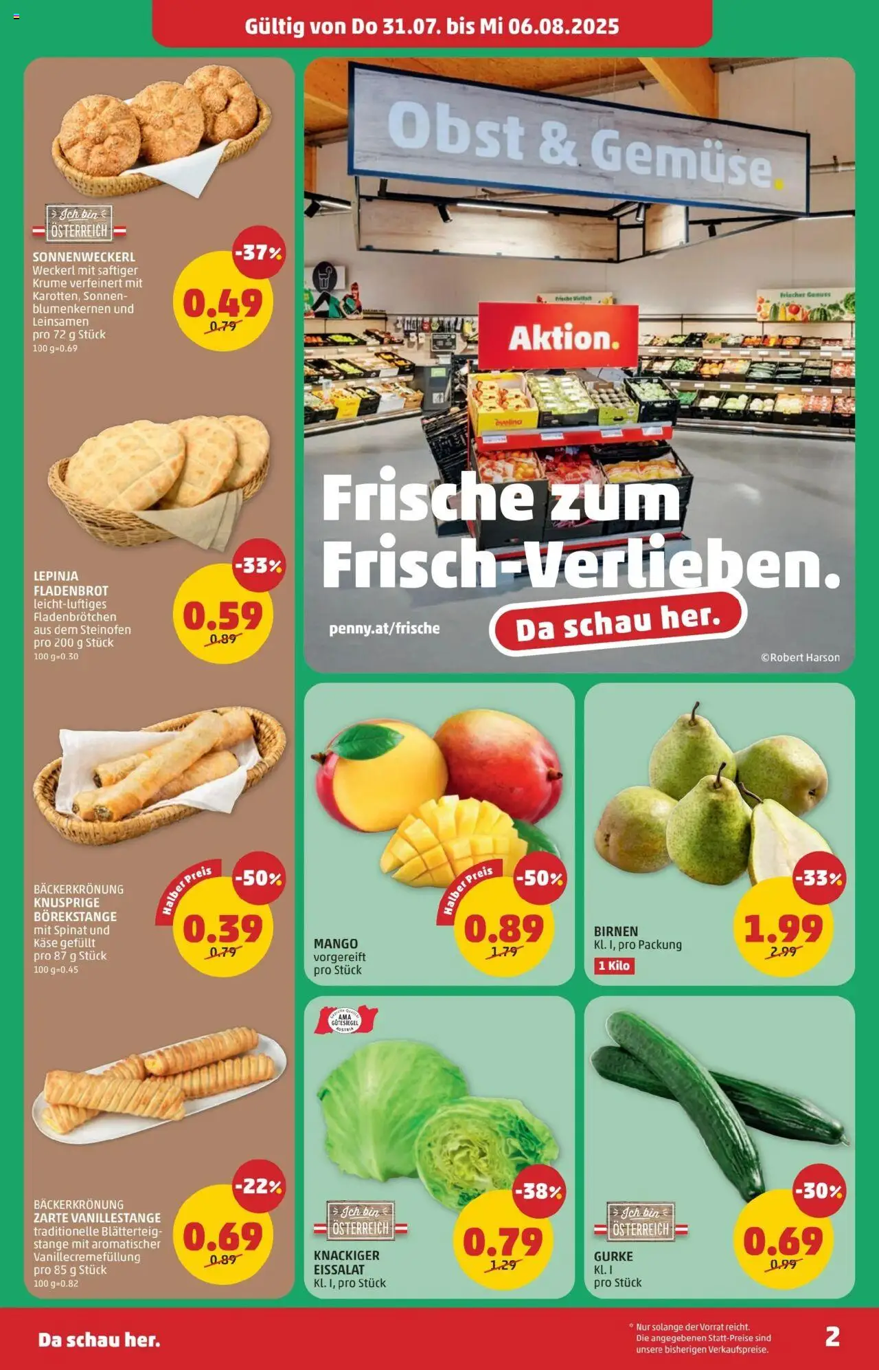 Penny Markt - Eröffnung in 1120 Wien gültig ab 31.07.2025 | Seite: 2 | Produkte: Obst, Mango, Käse
