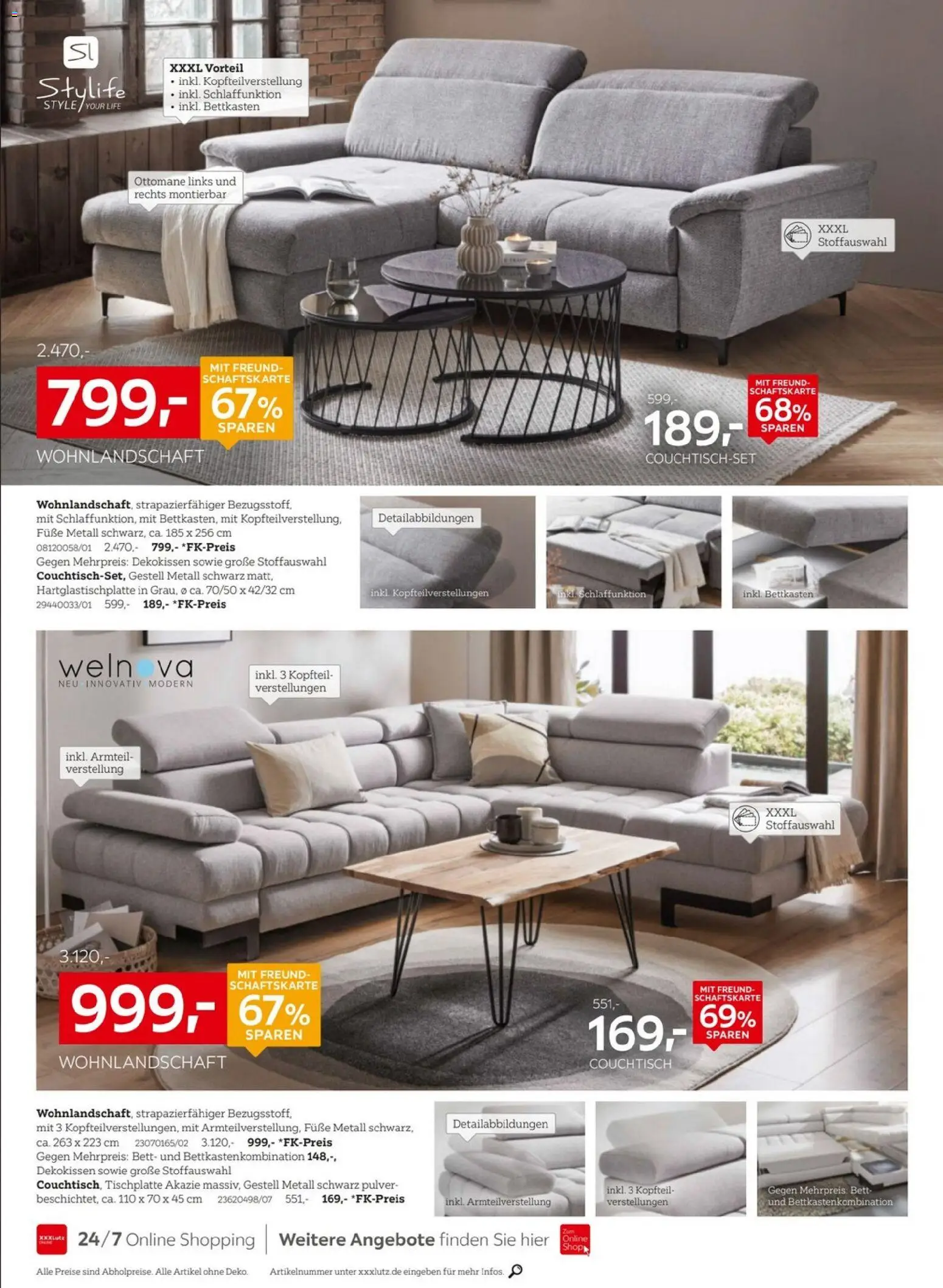 XXXL Lutz Prospekt 	 – gültig ab 25.01.2026 | Seite: 8 | Produkte: Wohnlandschaft, Bett, Couchtisch