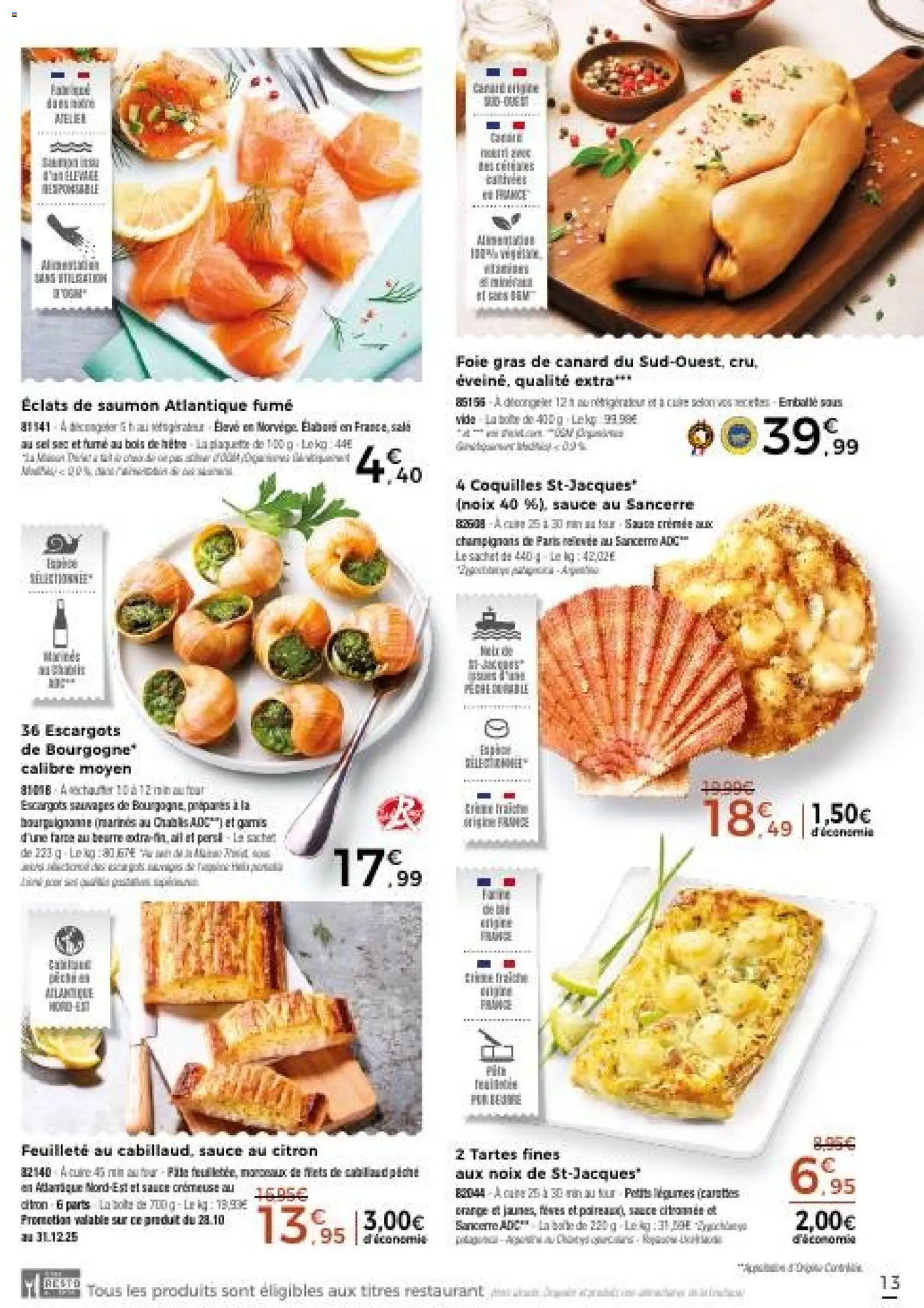 {H1} | Page: 13 | Produits: Foie Gras de Canard, Four, Persil, Escargots