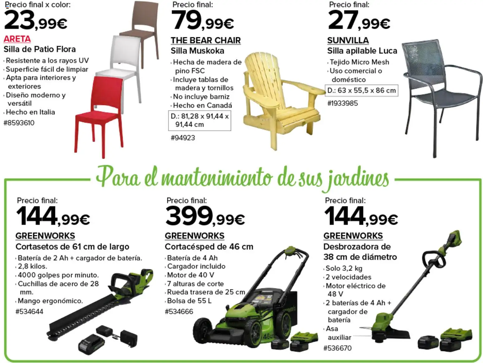 Costco catálogo │ válido desde el 20.02.2026 | Página: 7 | Productos: Silla apilable, Desbrozadora, Ρούτερ, Απολυμαντικό