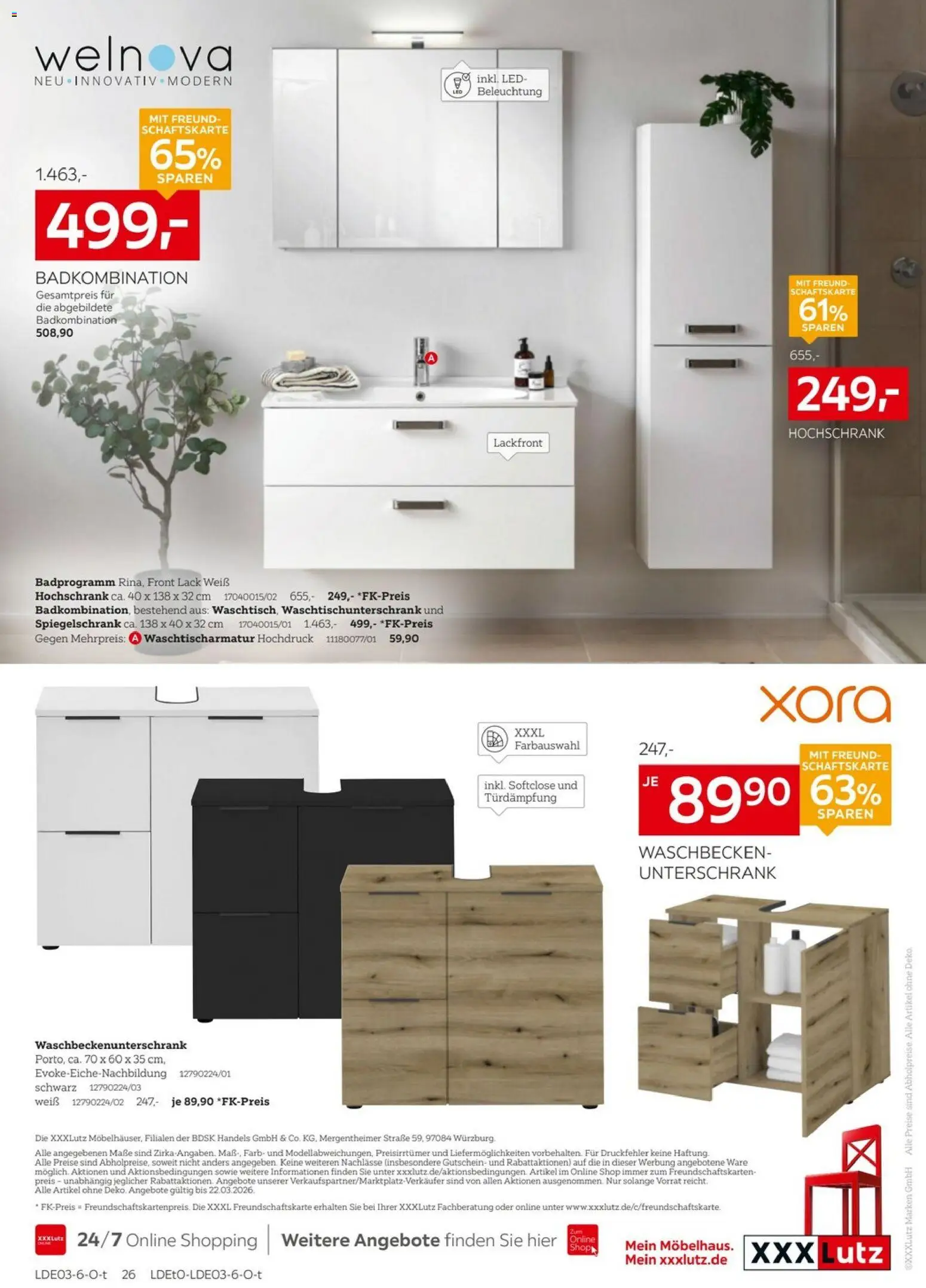 XXXL Lutz Badzimmertesterinnen und -tester gesucht – gültig ab 08.03.2026 | Seite: 26 | Produkte: Waschbecken, Spiegelschrank, Unterschrank, Hochschrank