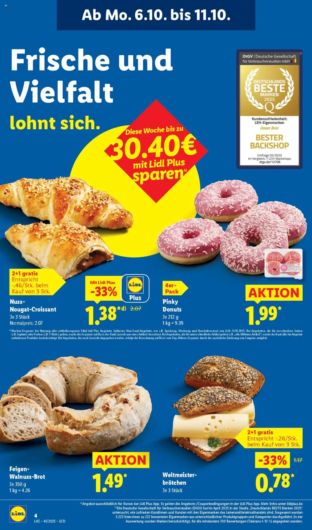 Lidl - Prospekt – gültig ab 06.10.2025 | Seite: 10 | Produkte: Gewicht, Joghurt, Donuts, Brot