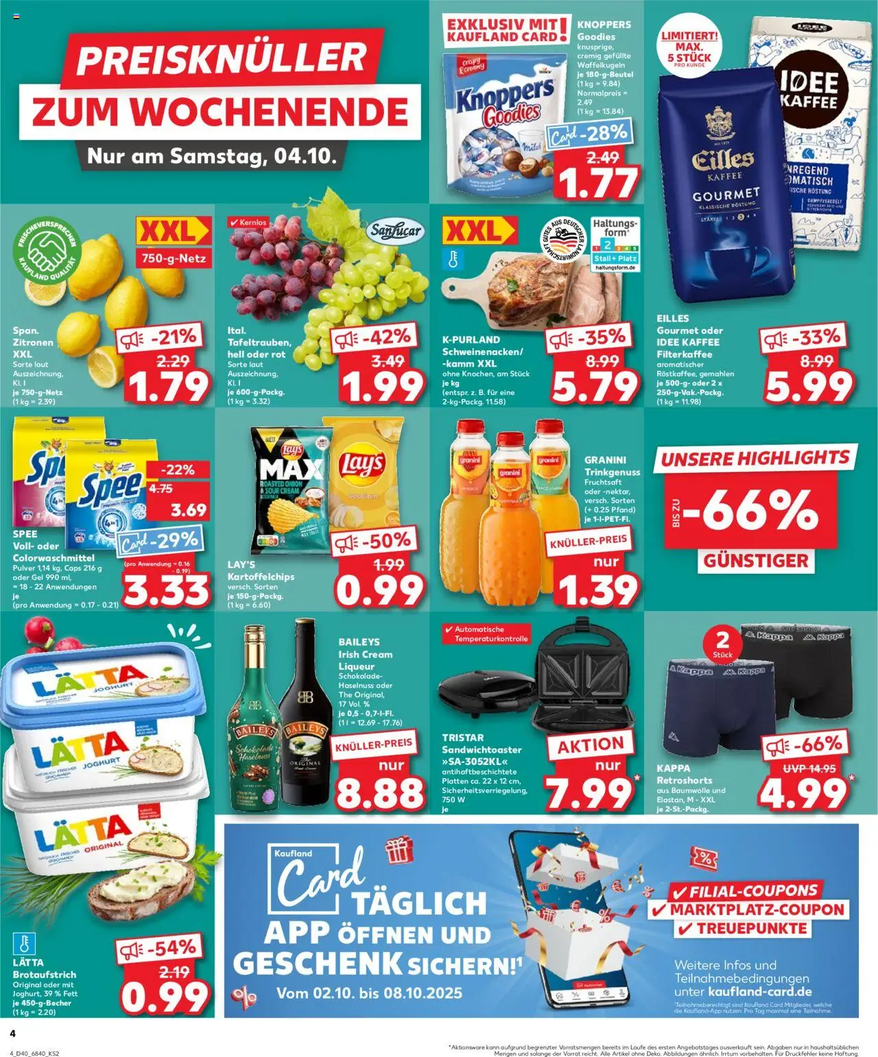 Kaufland prospekt Kiel	 – gültig ab 02.10.2025 | Seite: 4 | Produkte: Joghurt, Granini, Lätta, Zitronen