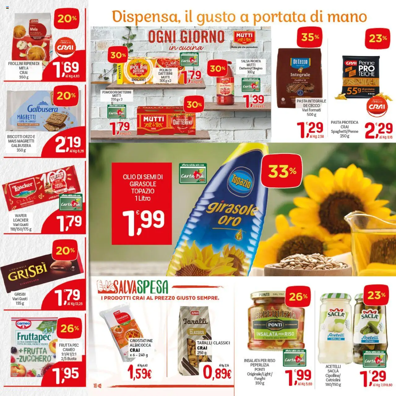 Volantino CRAI del 07.08.2025 | Pagina: 18 | Prodotti: Pile, Pomodoro, Mais, Penne