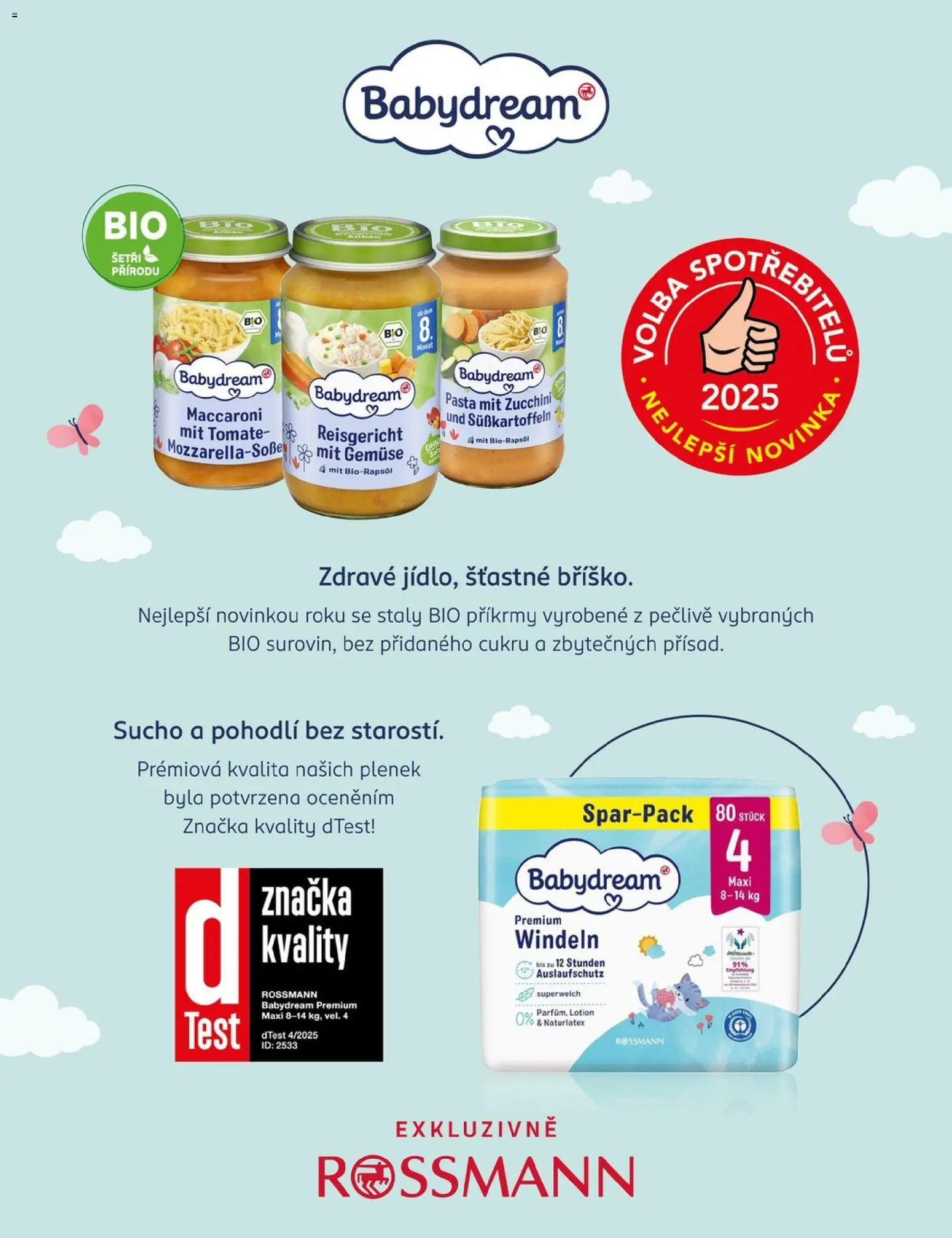 Rossmann magazín od 08.10.2025 | Strana: 28 | Produkty: Babydream, Test, Příkrmy, Mozzarella