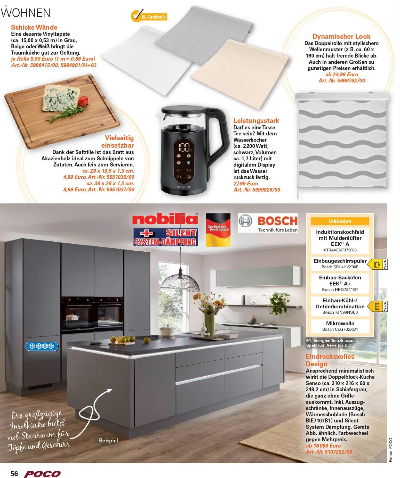 Poco Wohnwelt Winter 2025 – gültig ab 01.12.2025 | Seite: 56 | Produkte: Bosch, Mikrowelle, Wasser, Tee