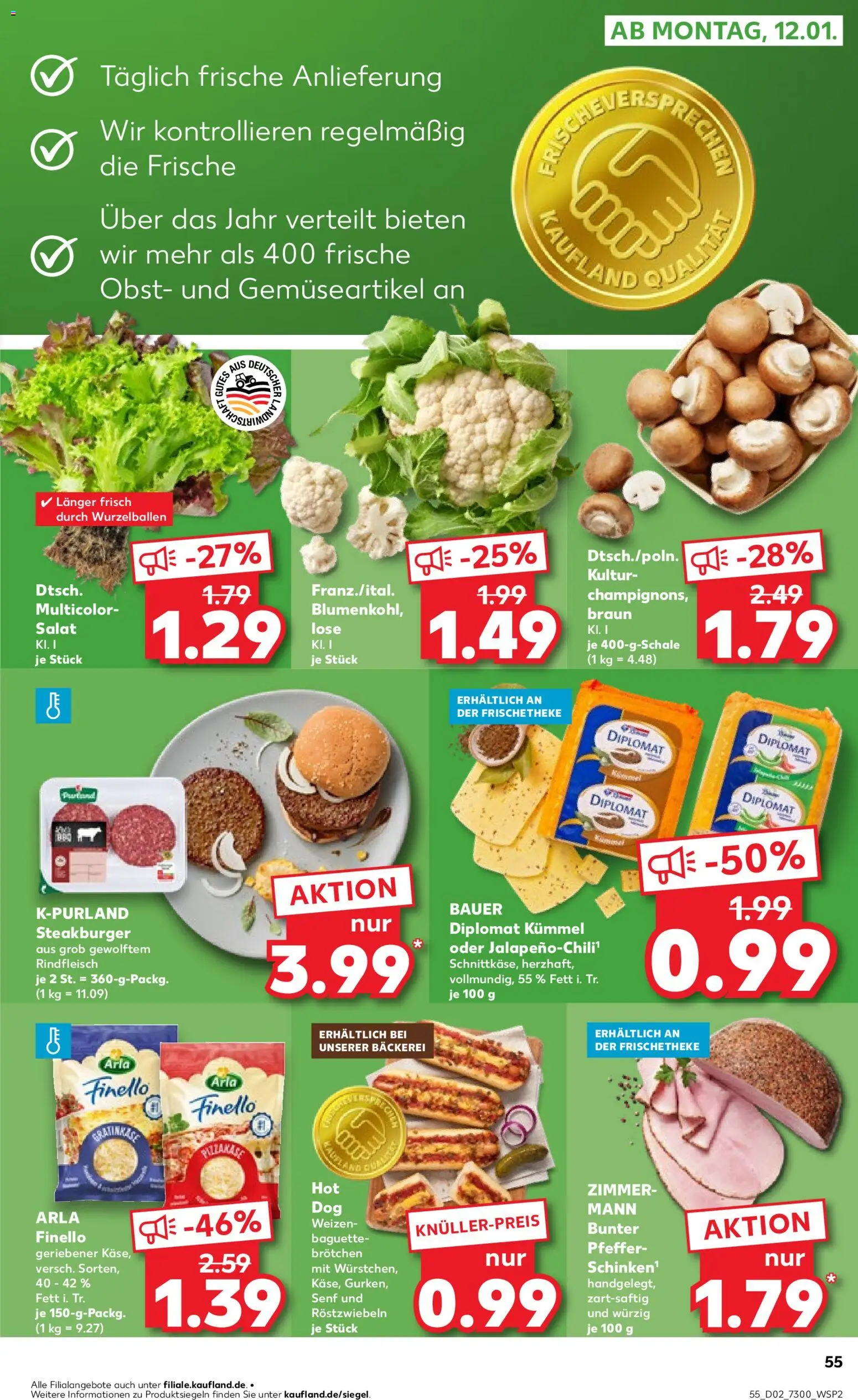 Kaufland prospekt Berlin	 – gültig ab 08.01.2026 | Seite: 55 | Produkte: Bäckerei, Burger, Obst, Steak