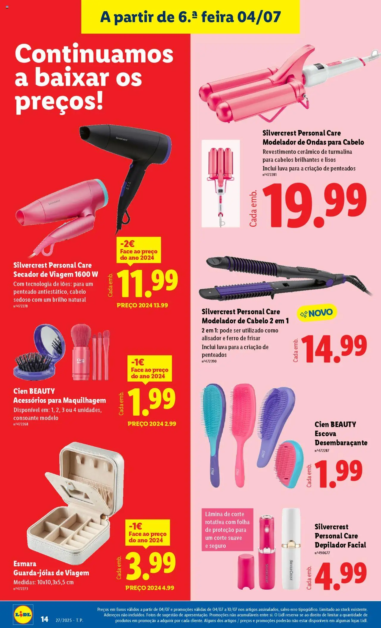 Lidl Novidades │ válido de 30.06.2025 | Página: 14 | Produtos: Ferro, Maquilhagem, Alisador, Modelador de cabelo