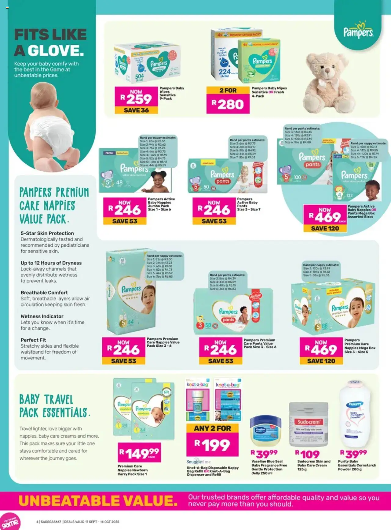 Game Baby & Beyond  valid from 17.09.2025 | Page: 4 | Products: Cream, Fragrance, Powder, Bag