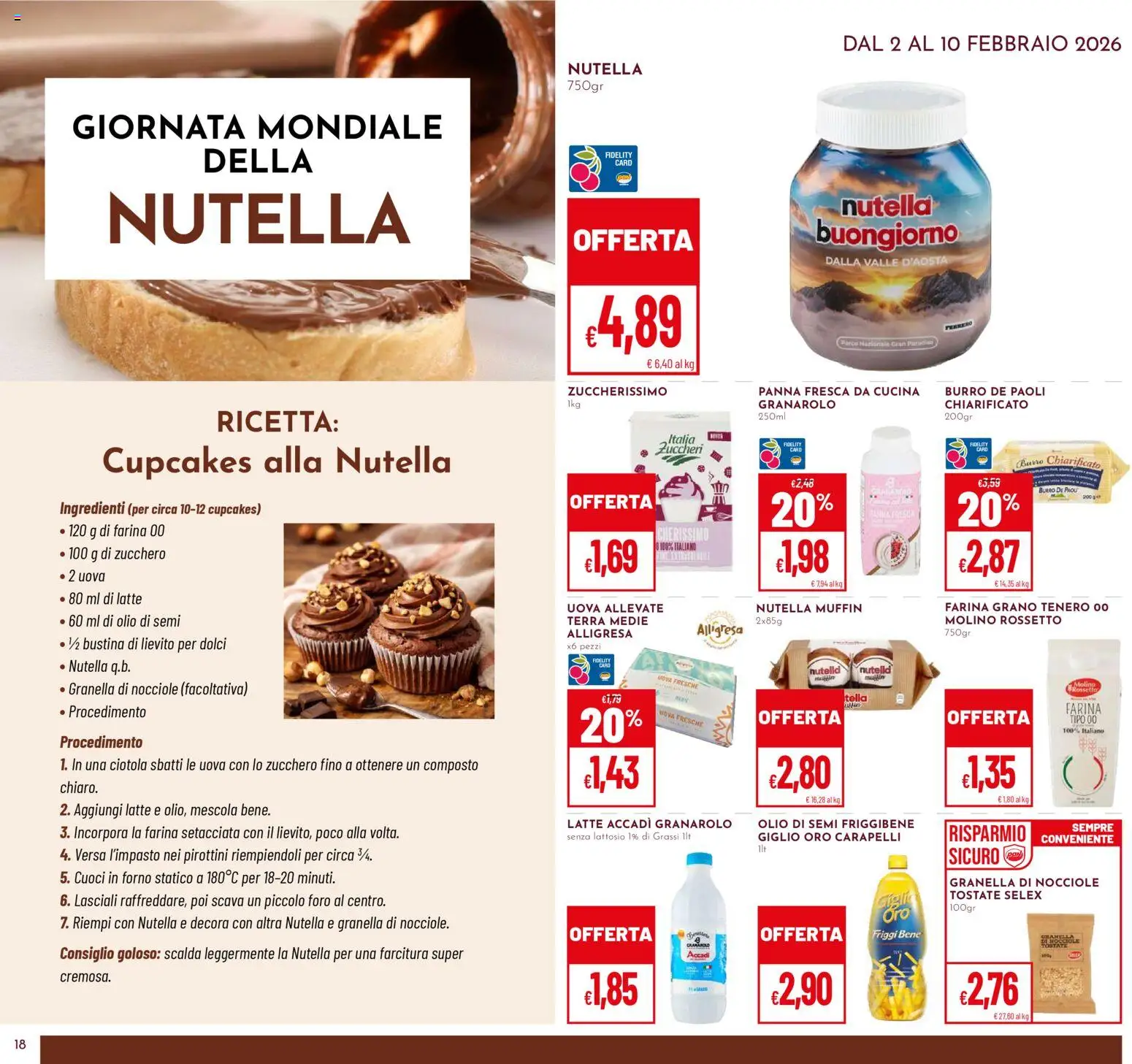 Volantino Pan del 02.02.2026 | Pagina: 18 | Prodotti: Burro, Nocciole, Muffin, Terra