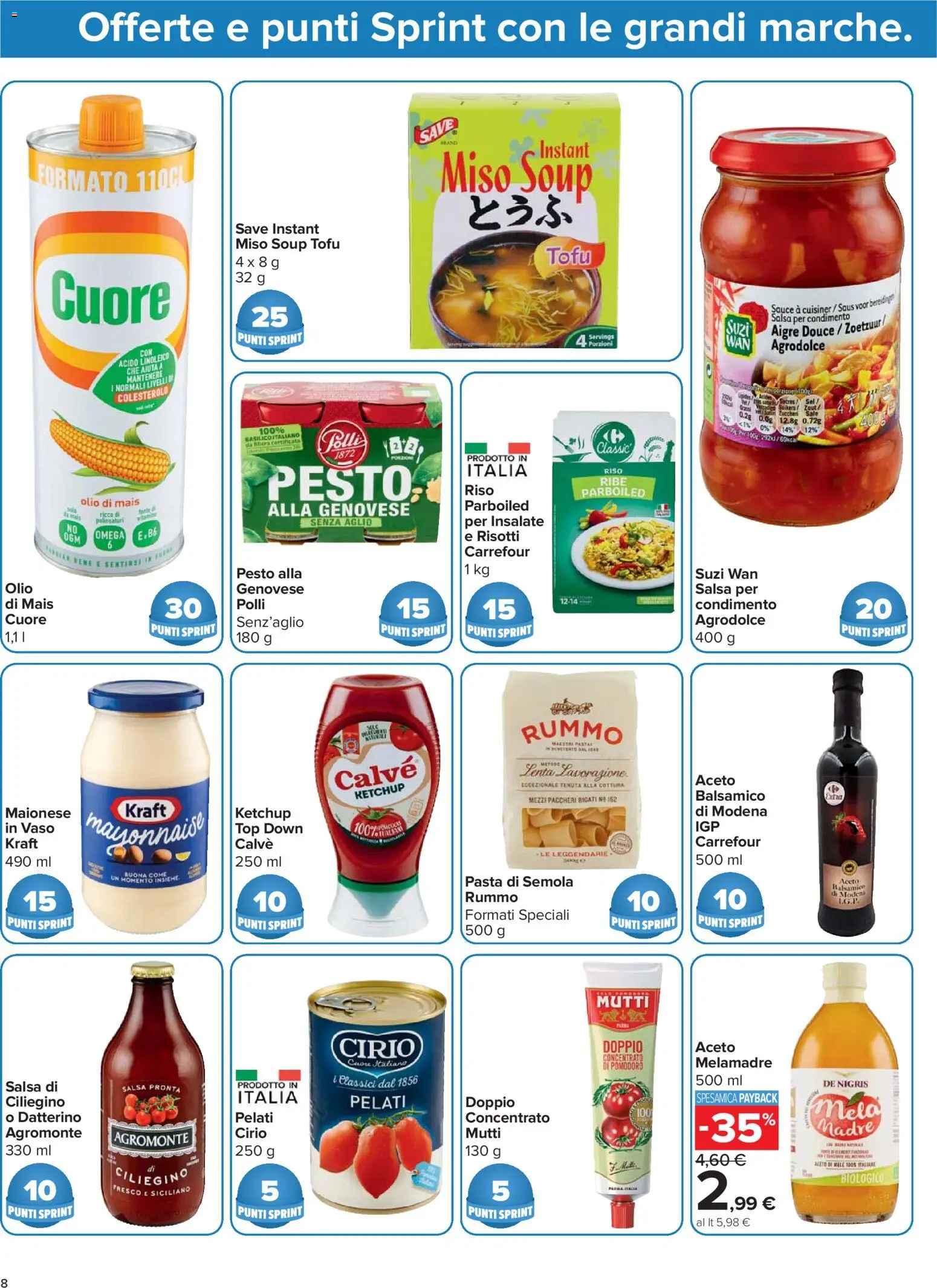Volantino Carrefour del 04.11.2025 | Pagina: 8 | Prodotti: Riso, Ketchup, Sale, Aceto