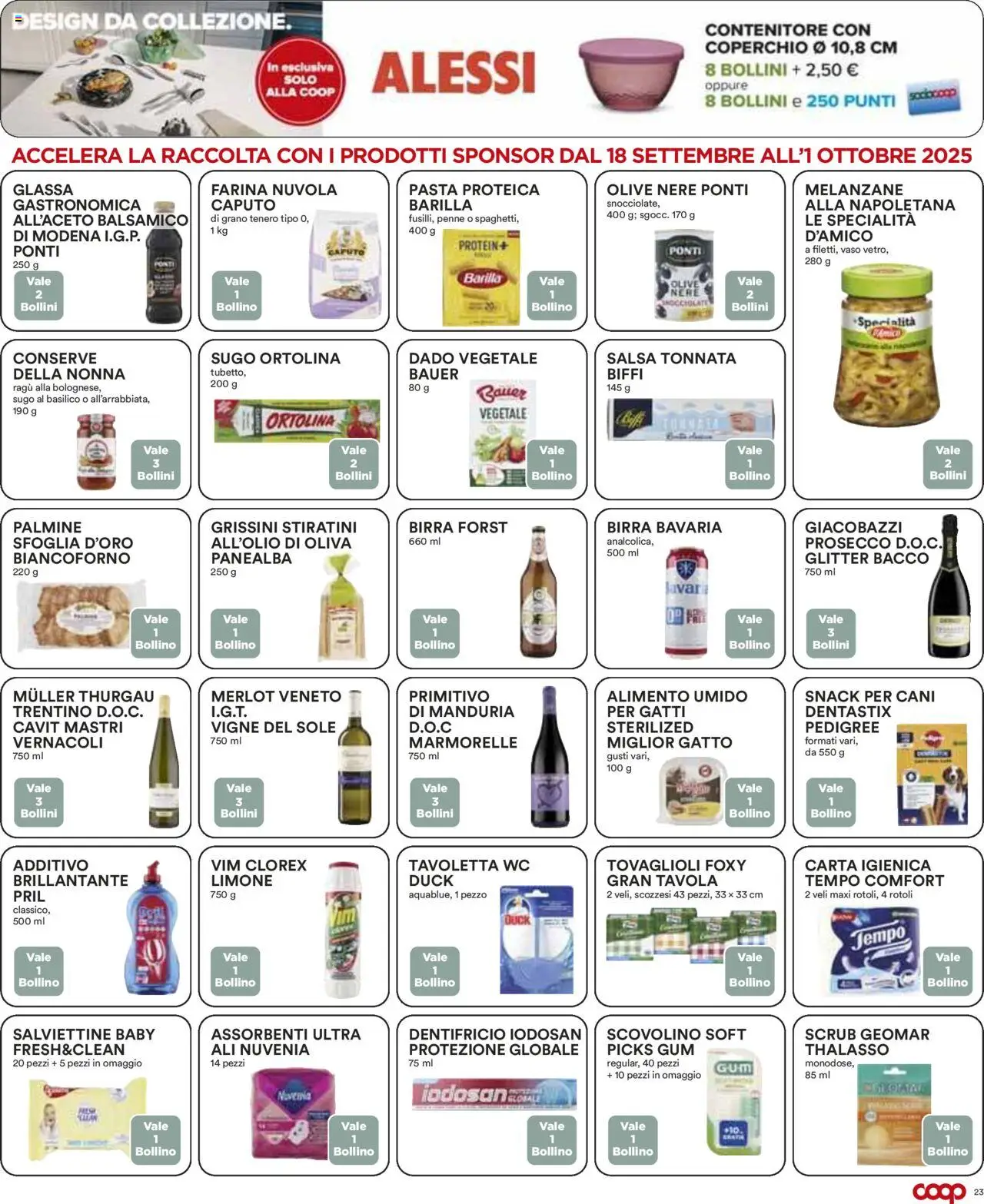Volantino COOP del 18.09.2025 | Pagina: 23 | Prodotti: Carta igienica, Limone, Olive, Grissini