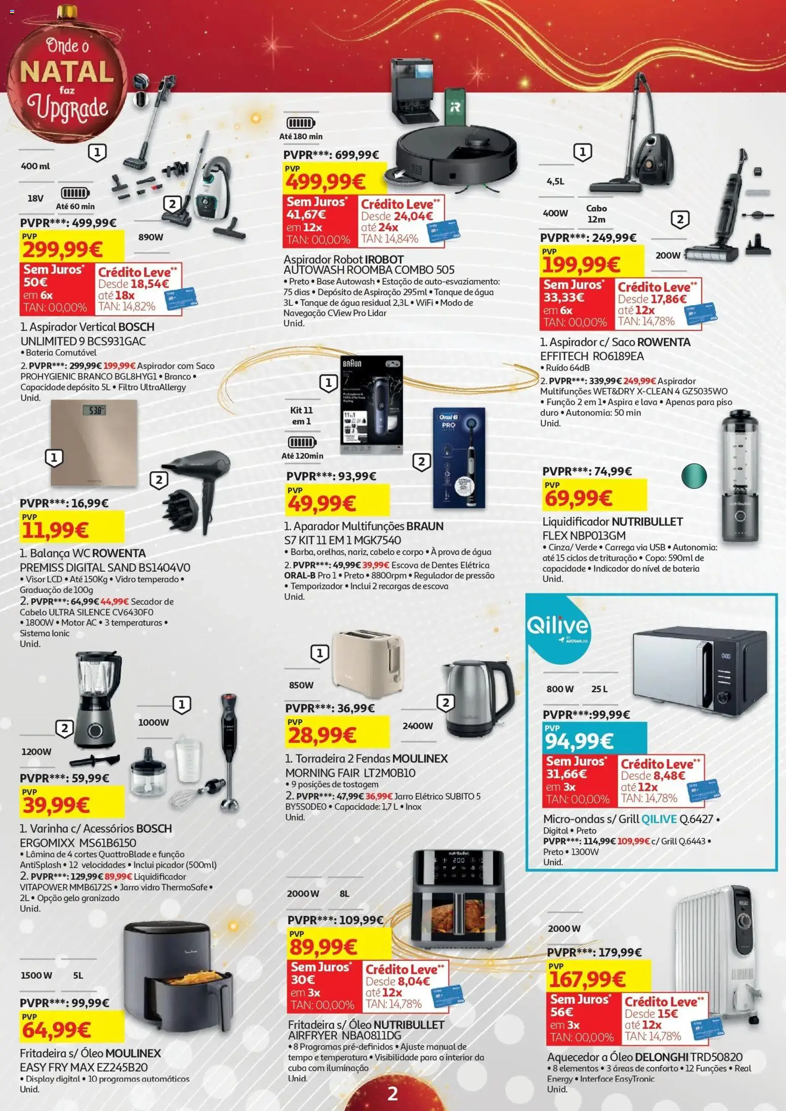 Auchan - Onde o Natal faz upgrade │ válido de 17.12.2025 | Página: 2 | Produtos: USB, Secador, Escova de dentes, Microondas