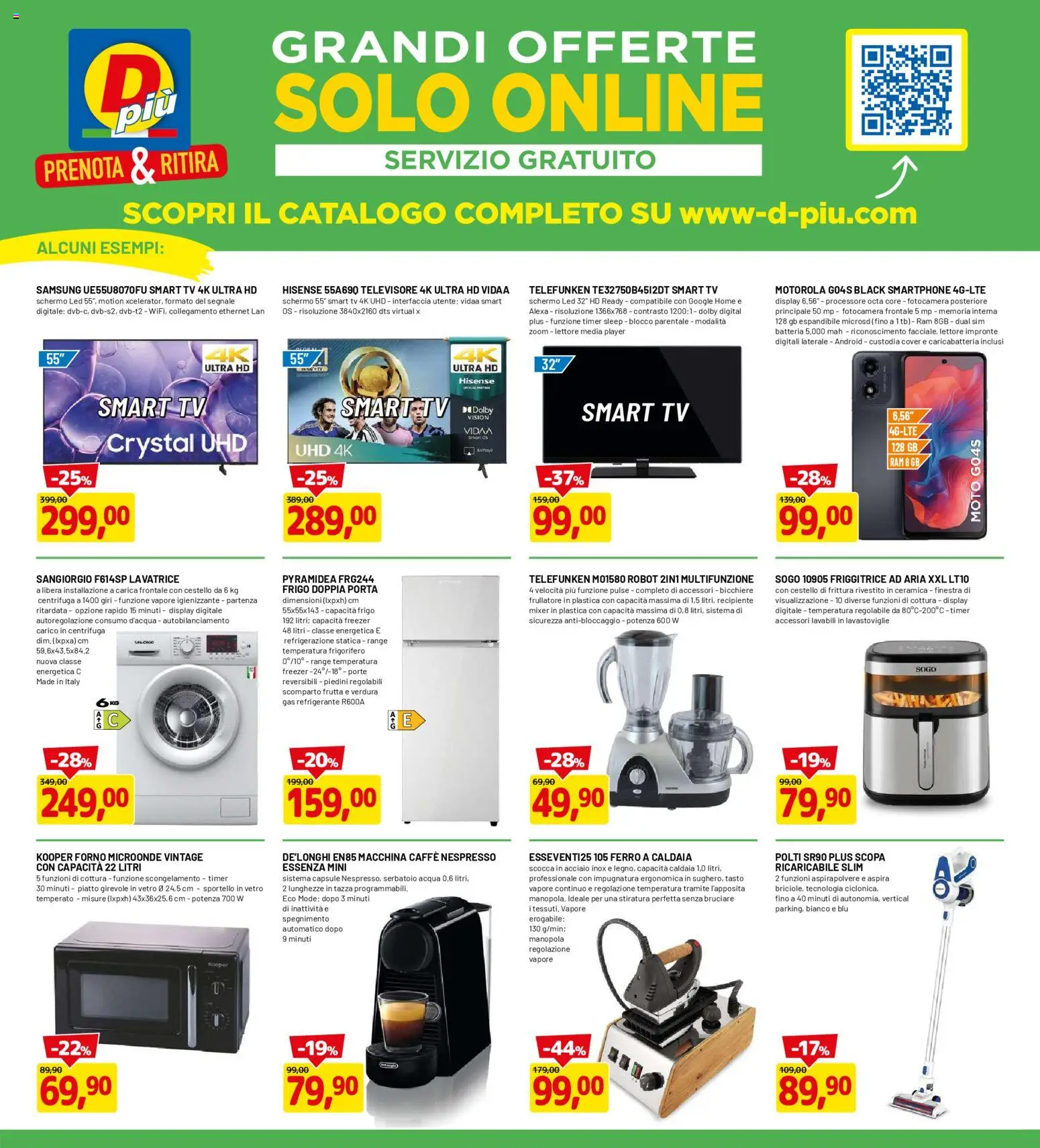 Volantino D Più del 05.01.2026 | Pagina: 19 | Prodotti: Frullatore, smart TV, Smartphone, Piatto