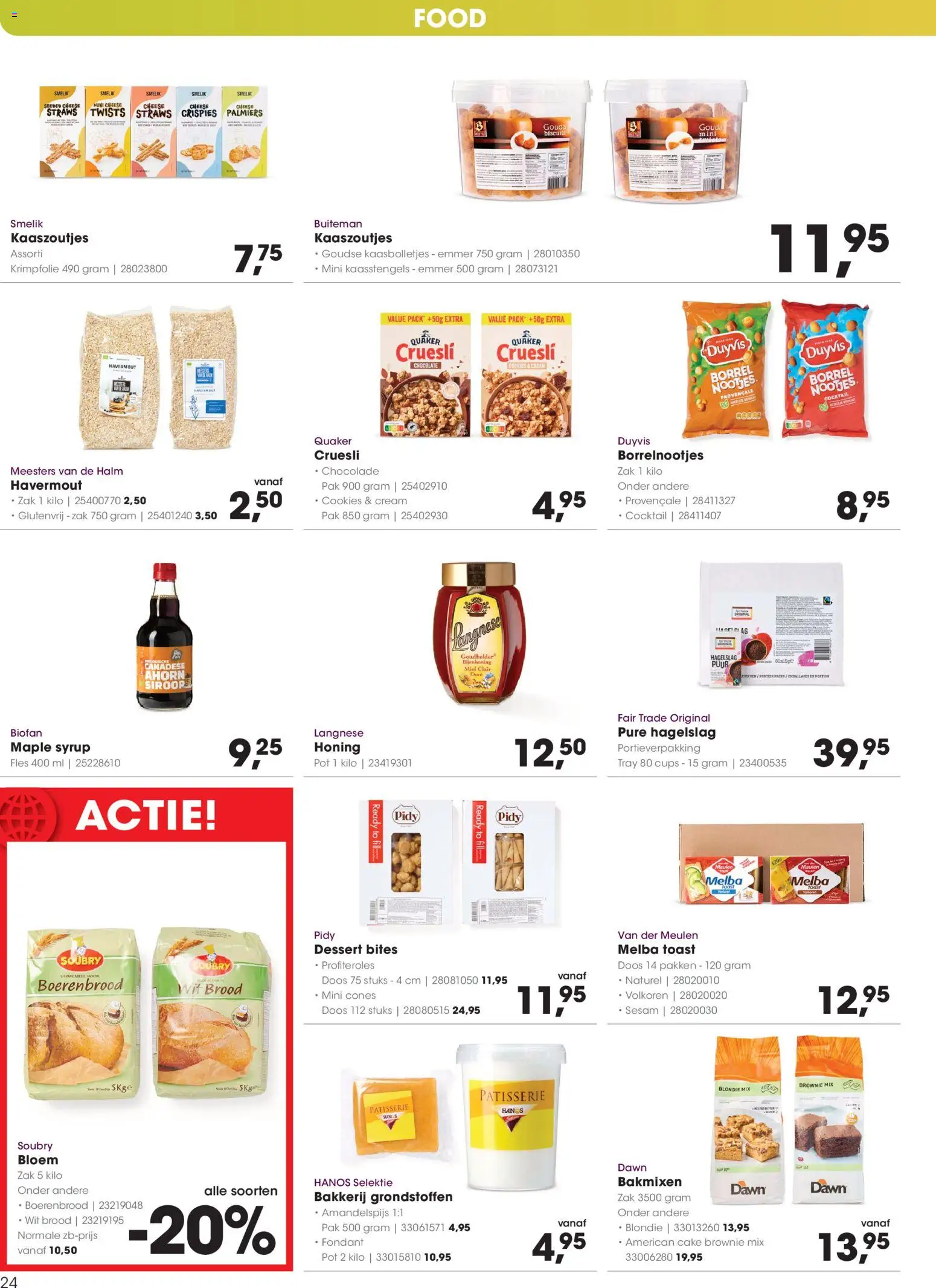 {H1} | Pagina: 24 | Producten: Wit brood, Chocolade, Zak, Gouda