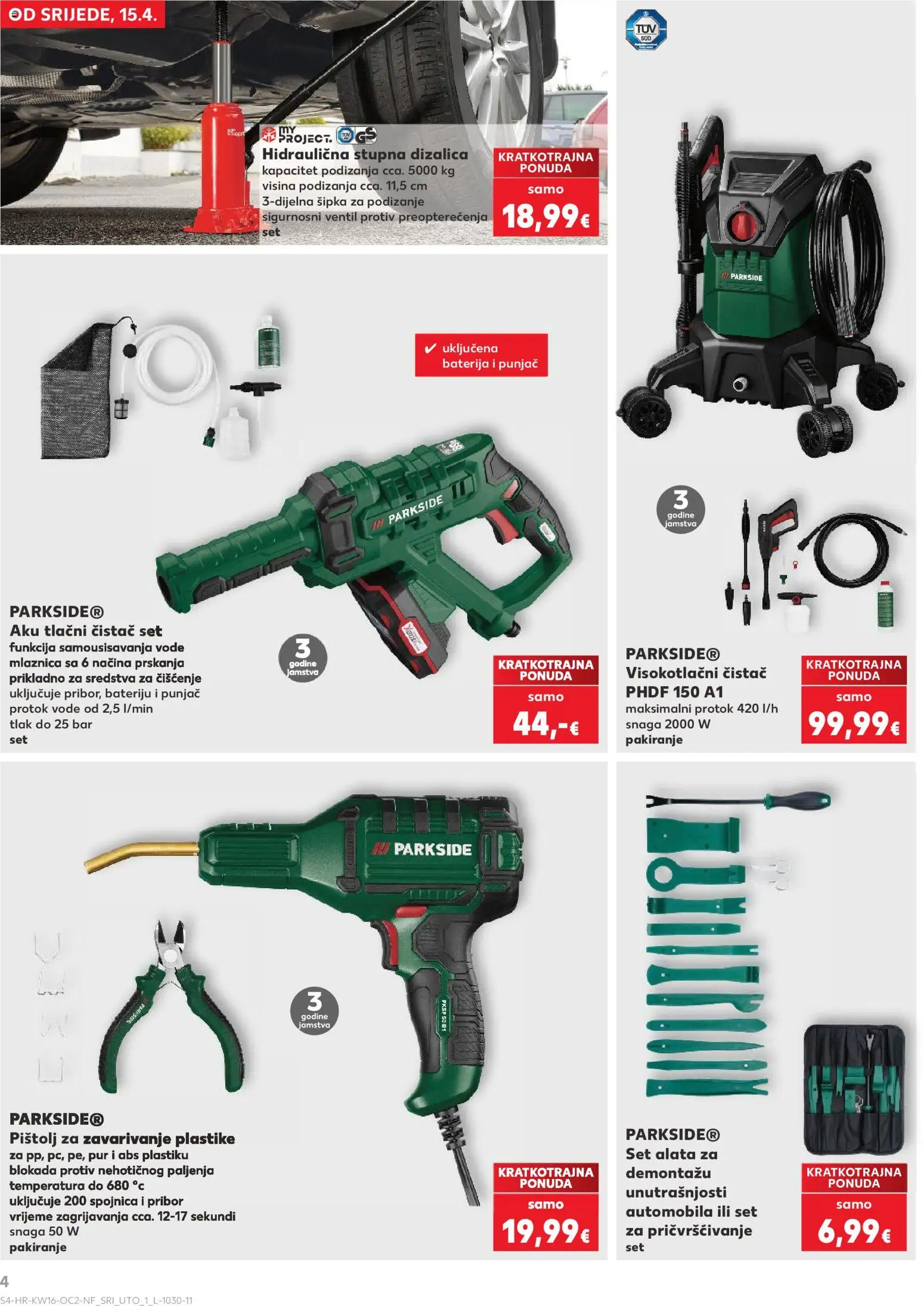 Kaufland katalog | vrijedi od 15.04.2026 | Stranica: 4 | Proizvodi: Baterija, Sredstva za čiščenje, Ventil, Parkside