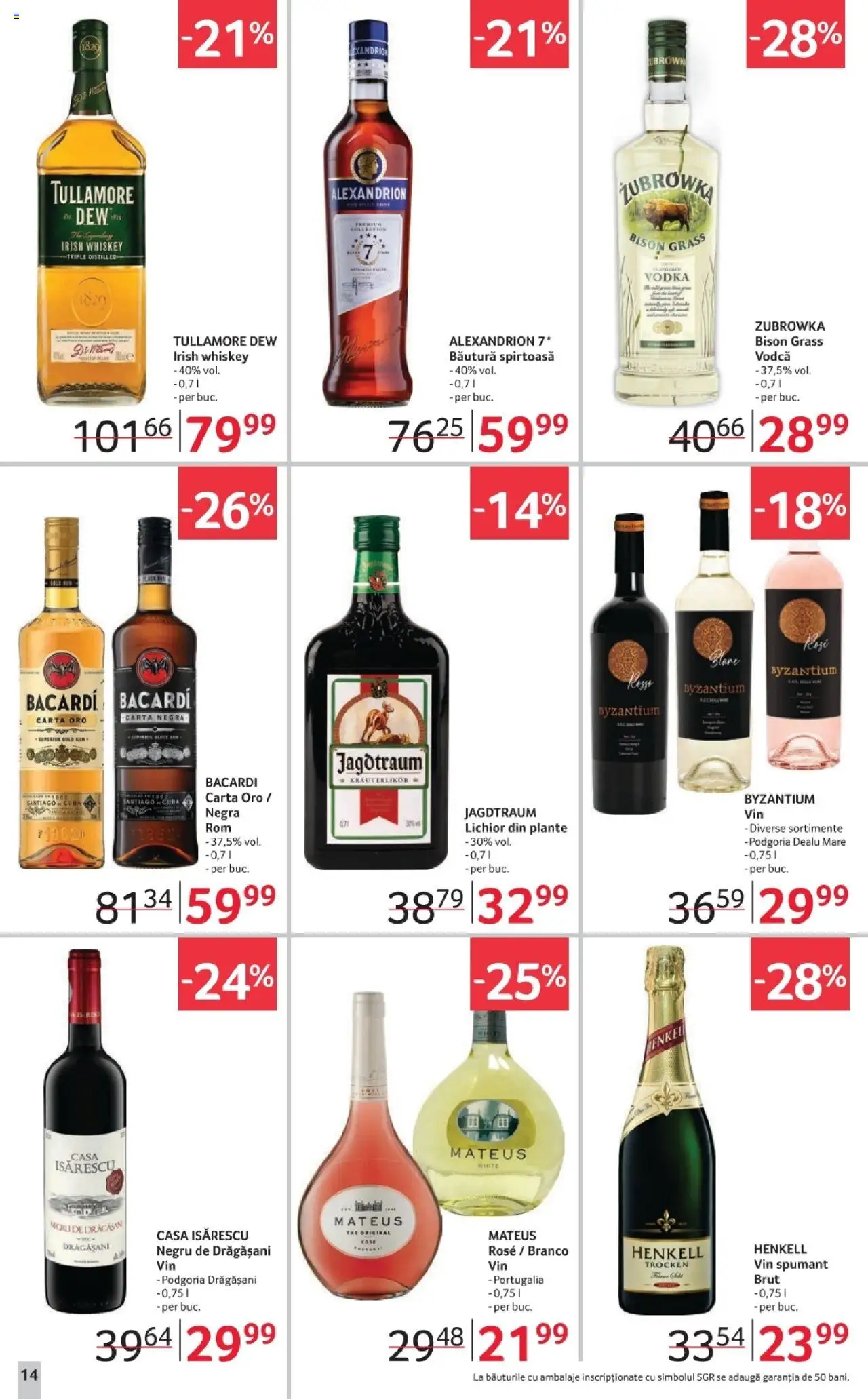 Noul catalog Selgros – valabil de la 03.10.2025 | Pagină: 14 | Produse: Su ısıtıcı, Lichior, Vin, Vodka