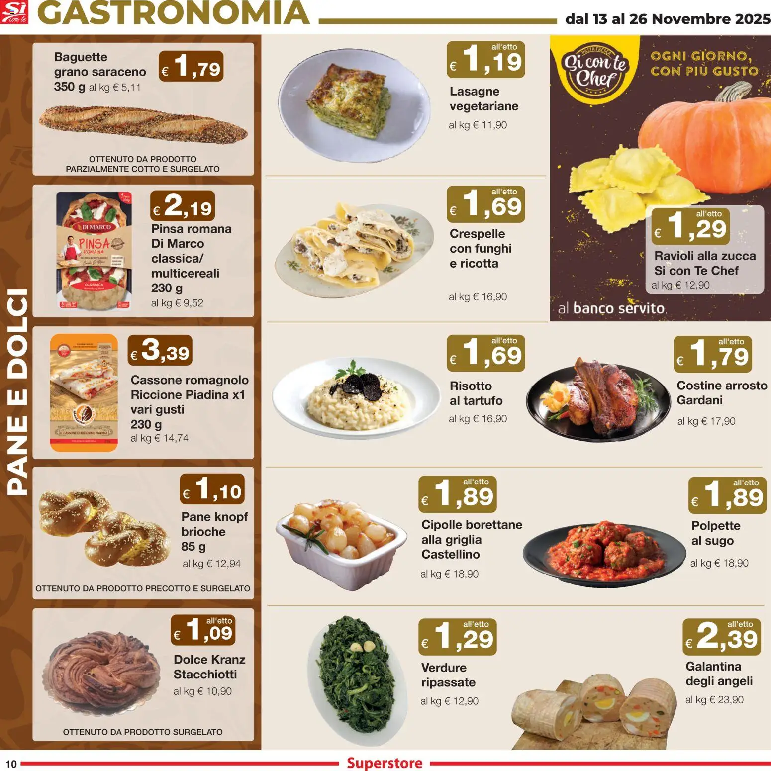 Volantino Sì con Te del 13.11.2025 | Pagina: 10 | Prodotti: Arrosto, Ravioli, Griglia, Polpette