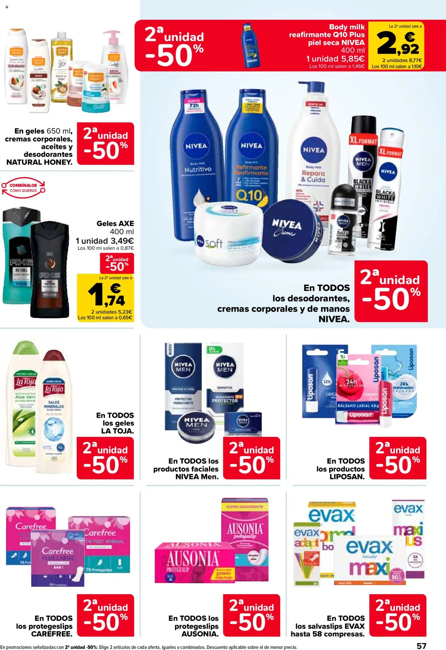 Carrefour folleto │ válido desde el 12.02.2026 | Página: 57 | Productos: Salvaslips, Bálsamo labial, Body