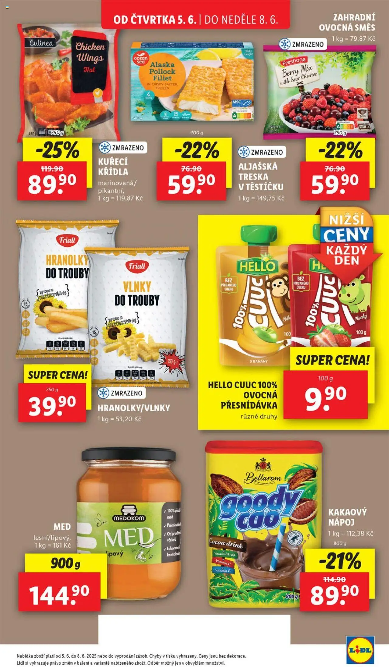 Lidl leták od 05.06.2025 | Strana: 21 | Produkty: Banány, Hranolky, Med, Hranolky do trouby