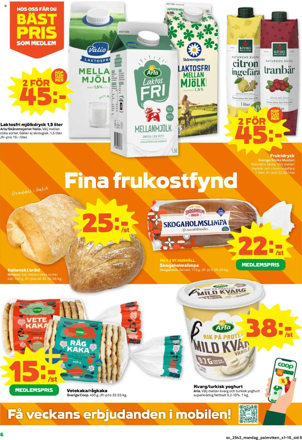 Stora Coop reklamblad aktuell från 20.10.2025 | Sida: 6 | Produkter: Bageri, Mjölk, Bröd, Citron