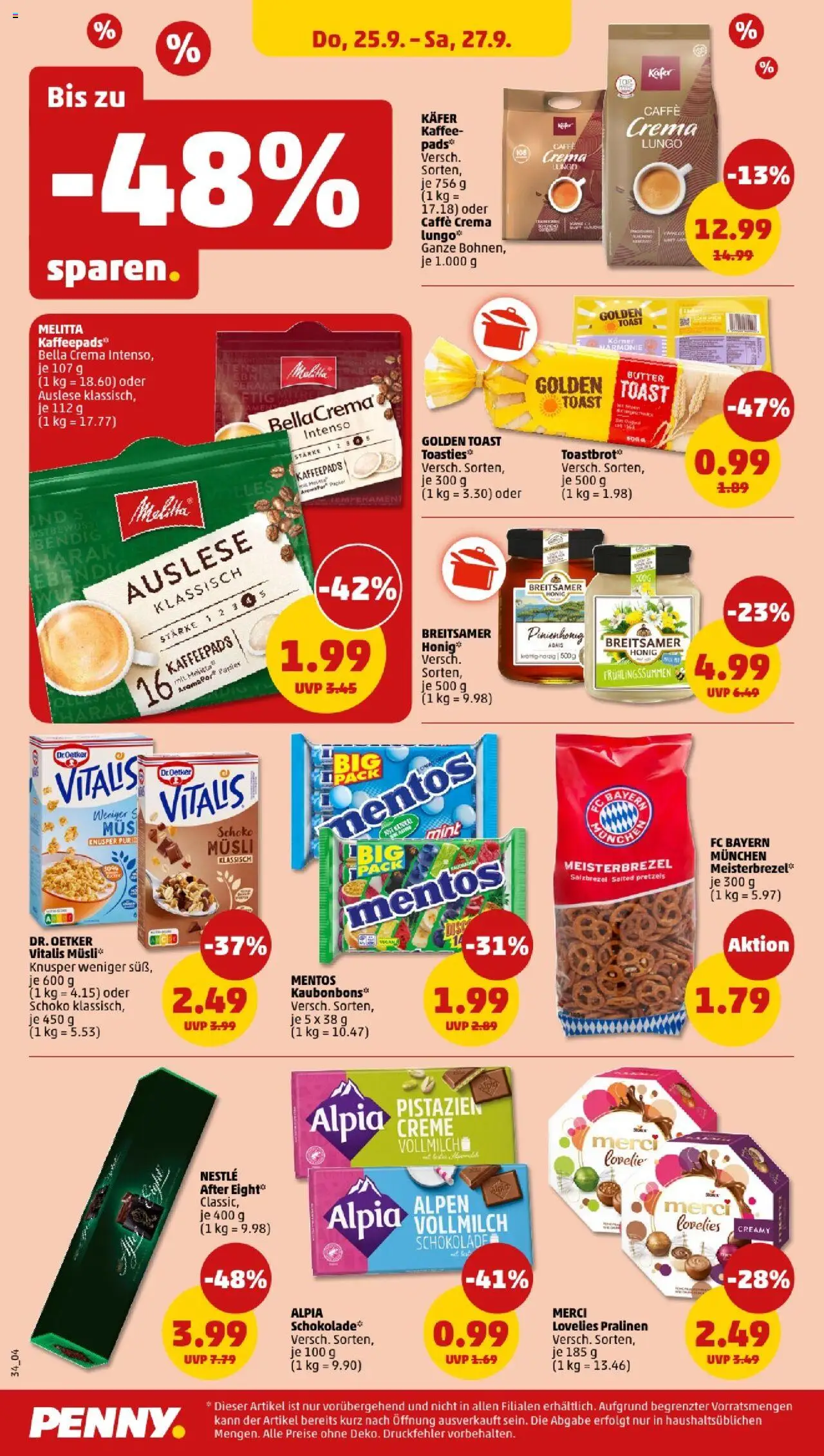 Penny - Bayern  – gültig ab 22.09.2025 | Seite: 36 | Produkte: Merci, Kaffeepads, Kaffee, Creme