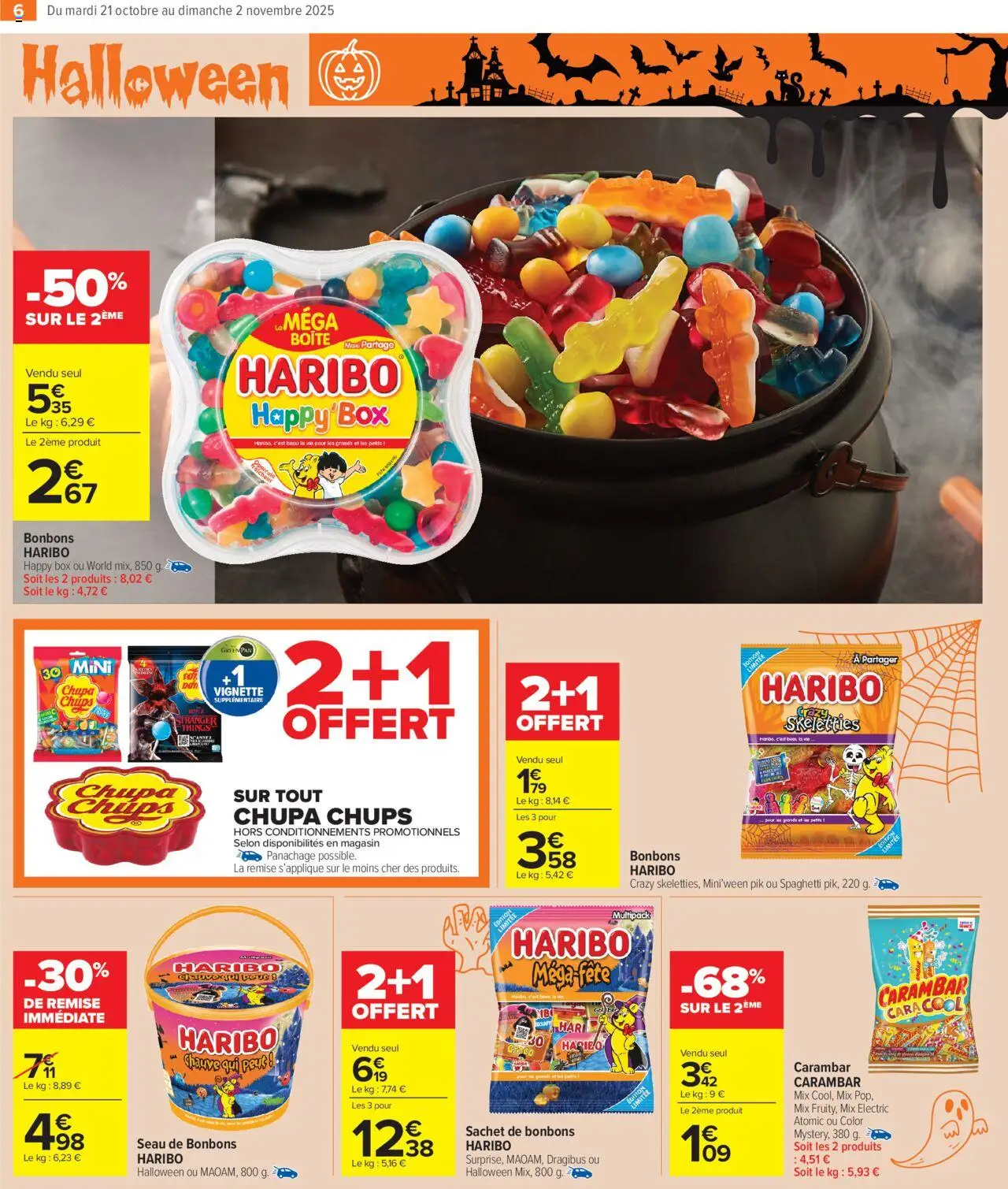 {H1} | Page: 8 | Produits: Spaghetti, Base, Bonbons Haribo, Bonbons