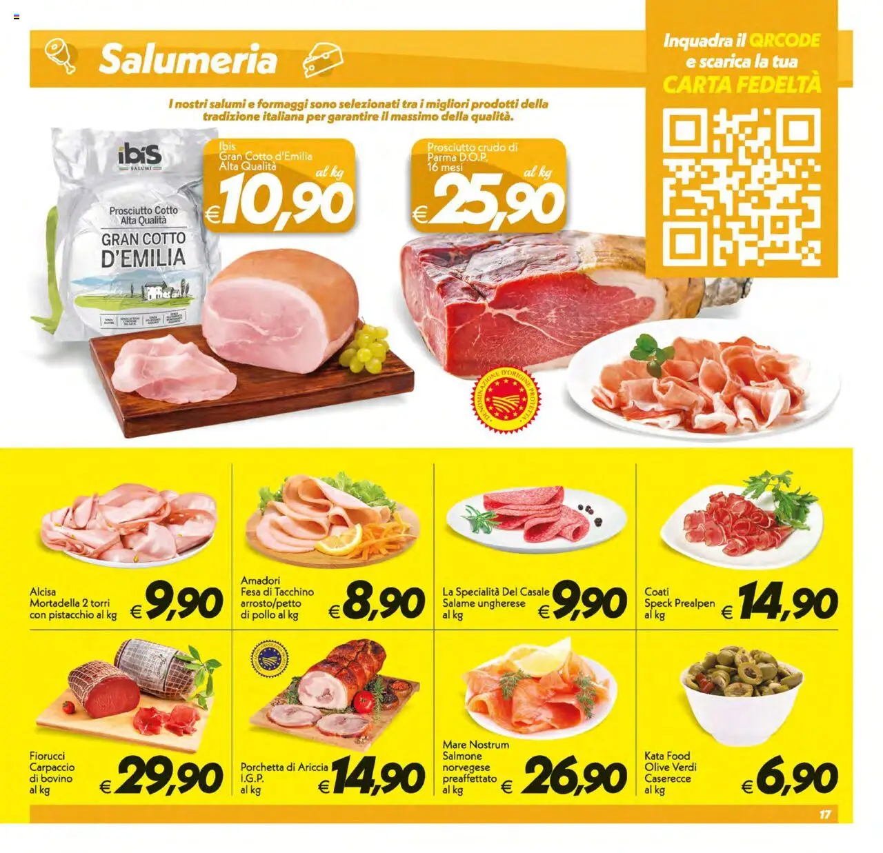Volantino SuperConveniente del 17.10.2025 | Pagina: 17 | Prodotti: Salame, Pollo, Salmone, Mortadella