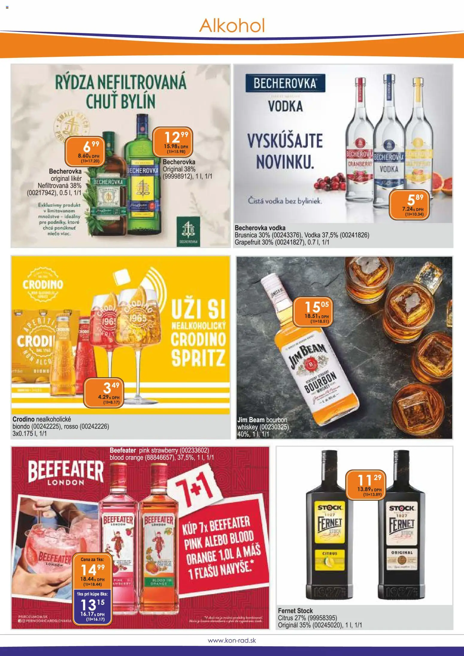 Nové KON - RAD akcie – leták je platný od 01.02.2026 | Strana: 6 | Produkty: Becherovka, Beefeater, Grapefruit, Fernet