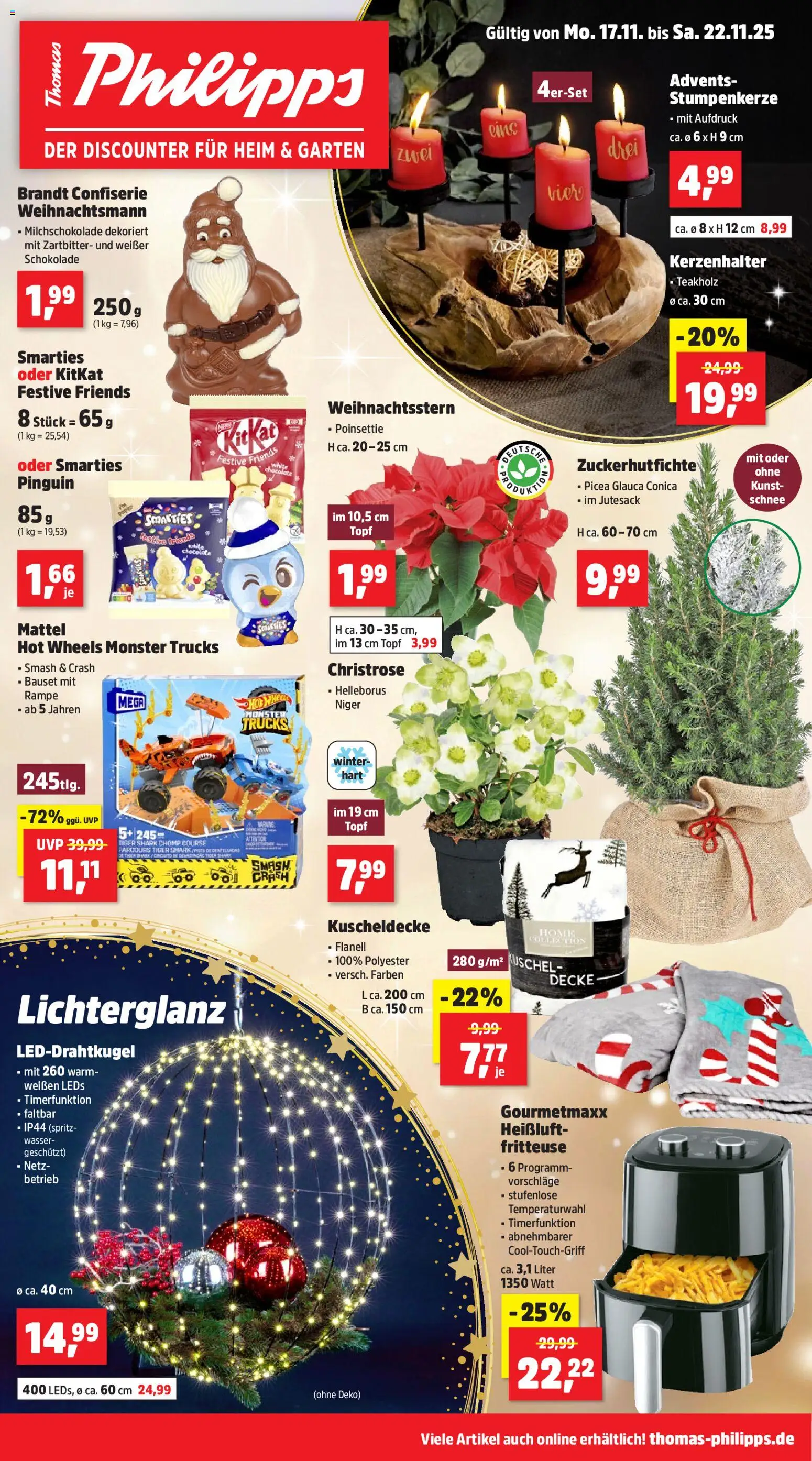 Thomas Philipps Prospekt – gültig ab 17.11.2025 | Seite: 1 | Produkte: Decke, Schokolade, Smarties, Fritteuse