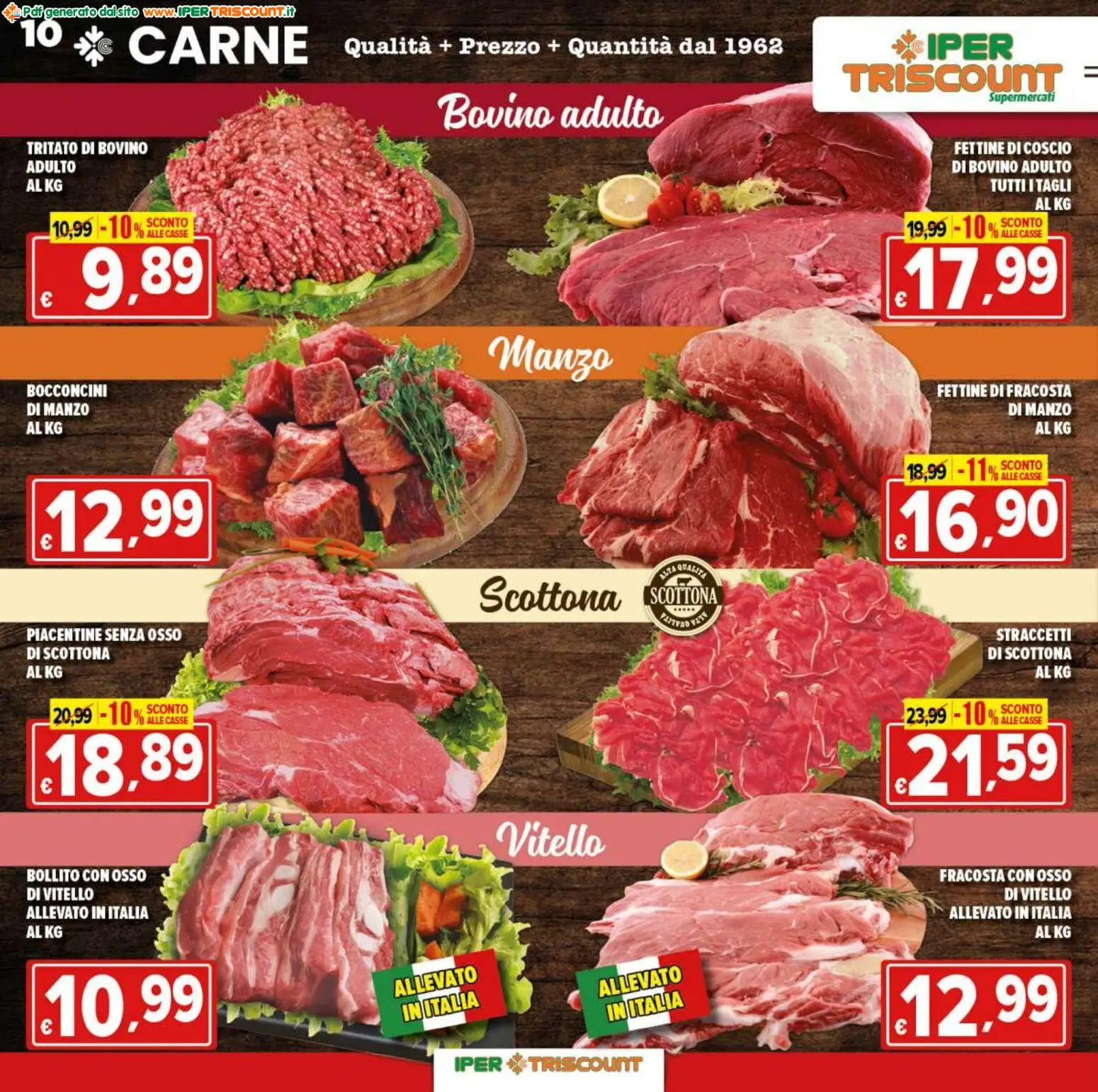 Volantino Ipertriscount del 07.01.2026 | Pagina: 10 | Prodotti: Bovino, Manzo, Mango, Vitello