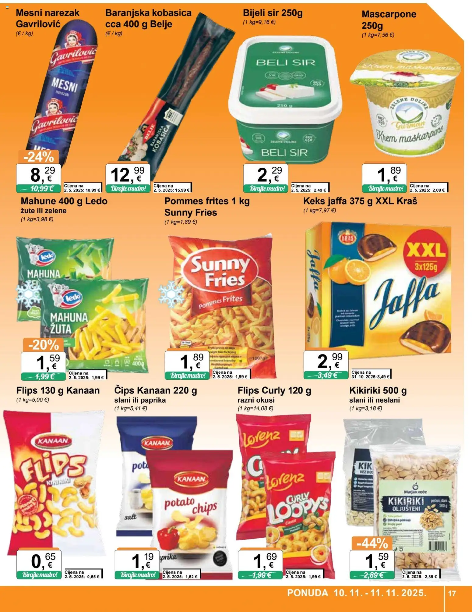 KTC katalog | vrijedi od 05.11.2025 | Stranica: 17 | Proizvodi: Mascarpone, Sir, Pommes frites, Ledo