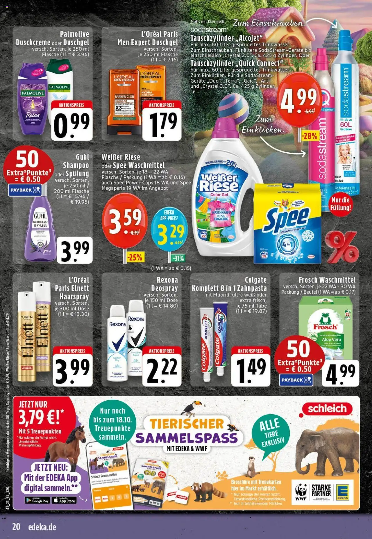 Edeka prospekt Westerkappeln	 – gültig ab 13.10.2025 | Seite: 20 | Produkte: Energy, Haarspray, Zahnpasta, Waschpulver